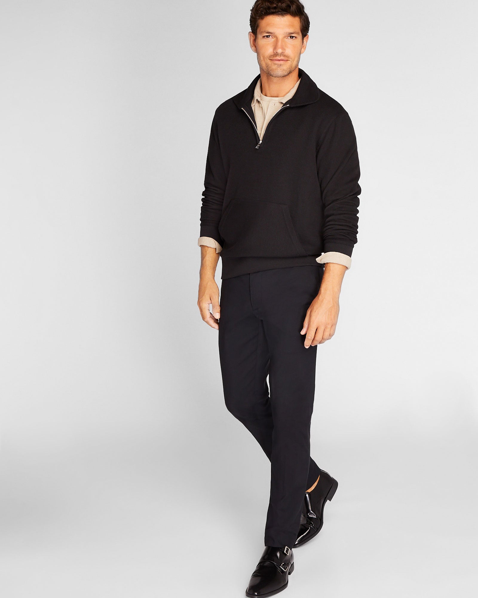 CLUB MONACO - Quarter-Zip Sweatshirt - Black