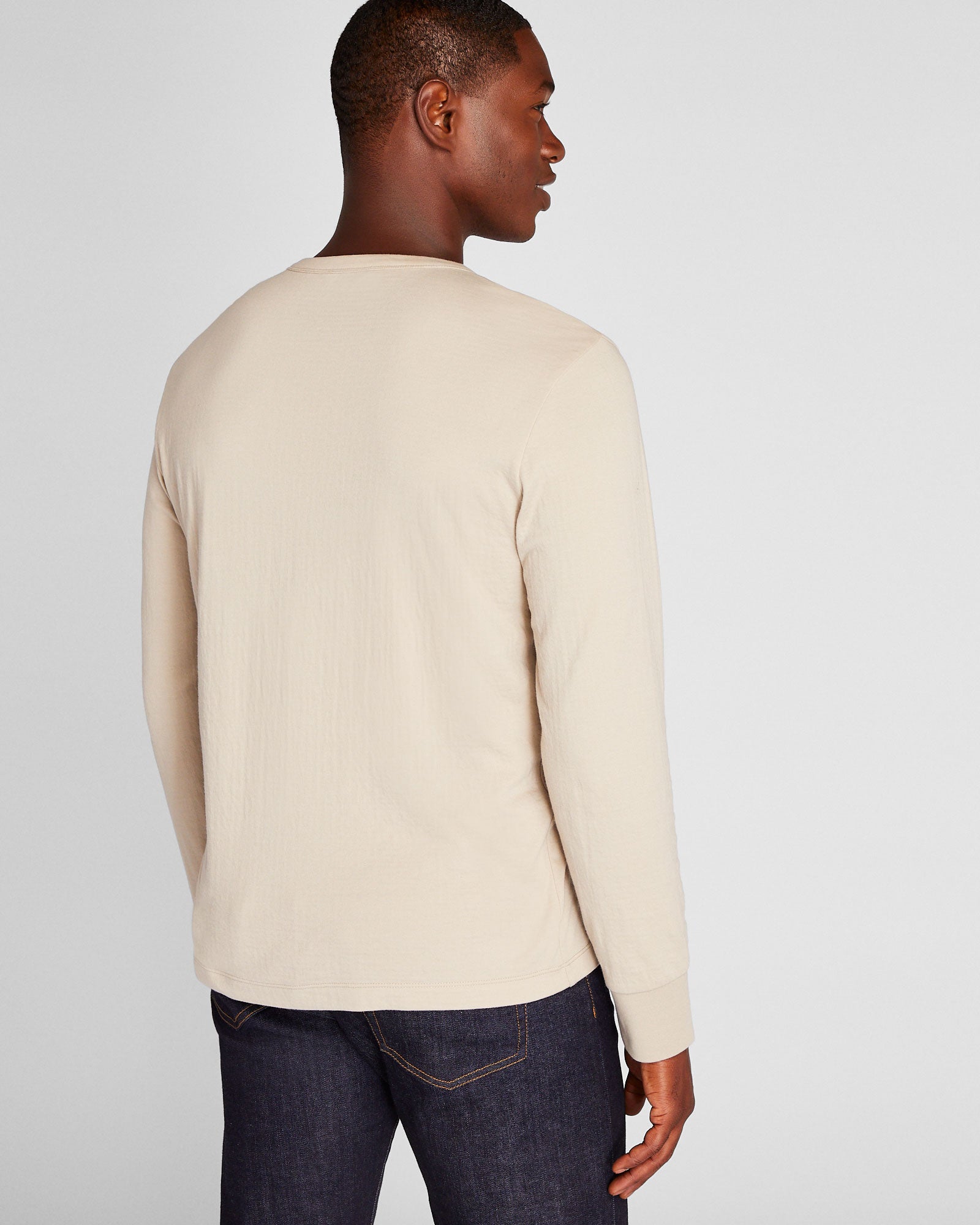 CLUB MONACO - Doubleface Long-Sleeve Henley - Beige