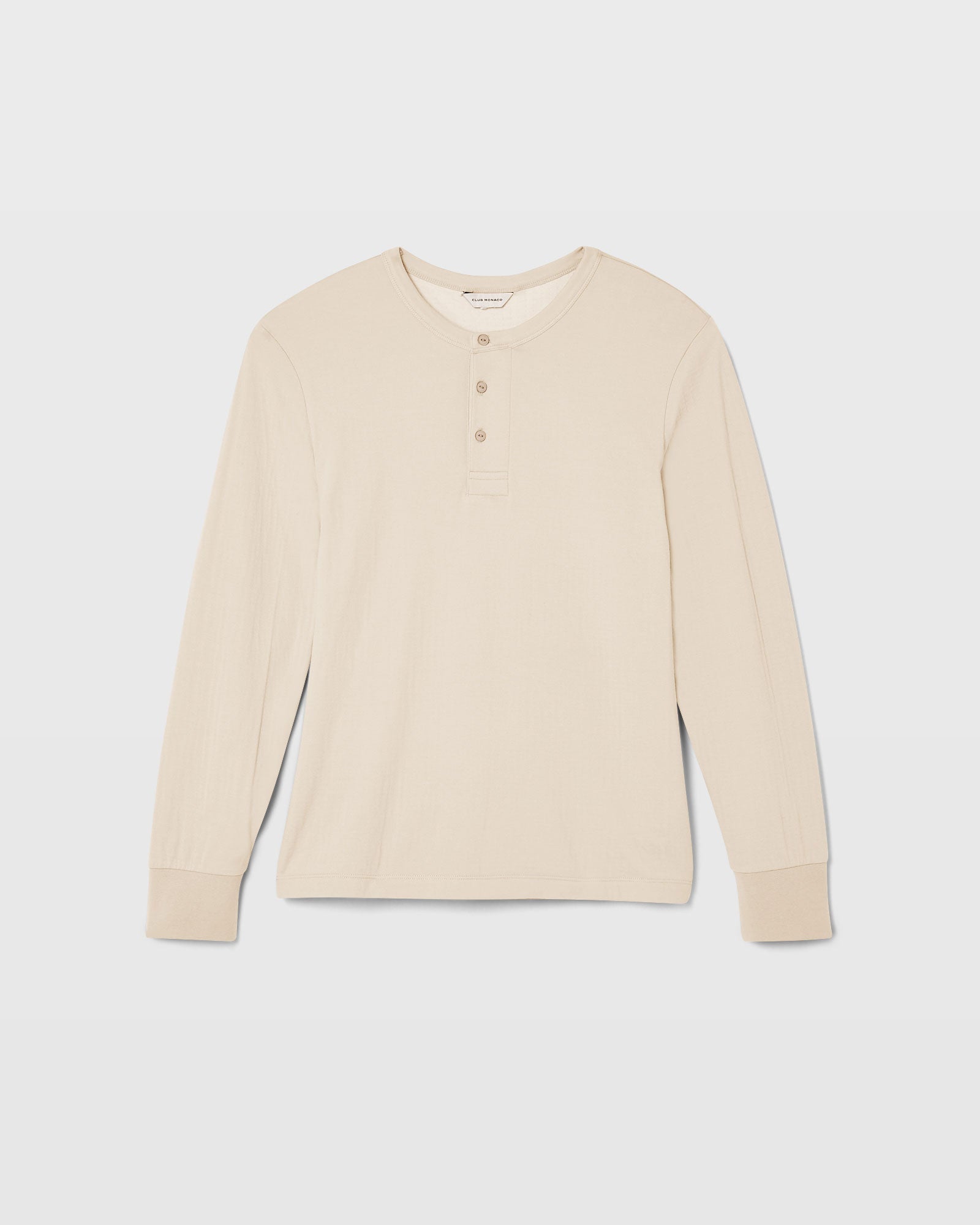 CLUB MONACO - Doubleface Long-Sleeve Henley - Beige