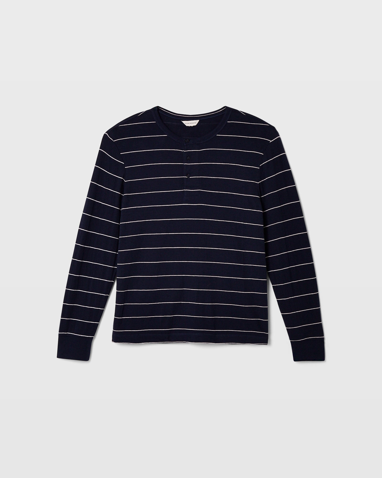 CLUB MONACO - Doubleface Long-Sleeve Henley - Navy