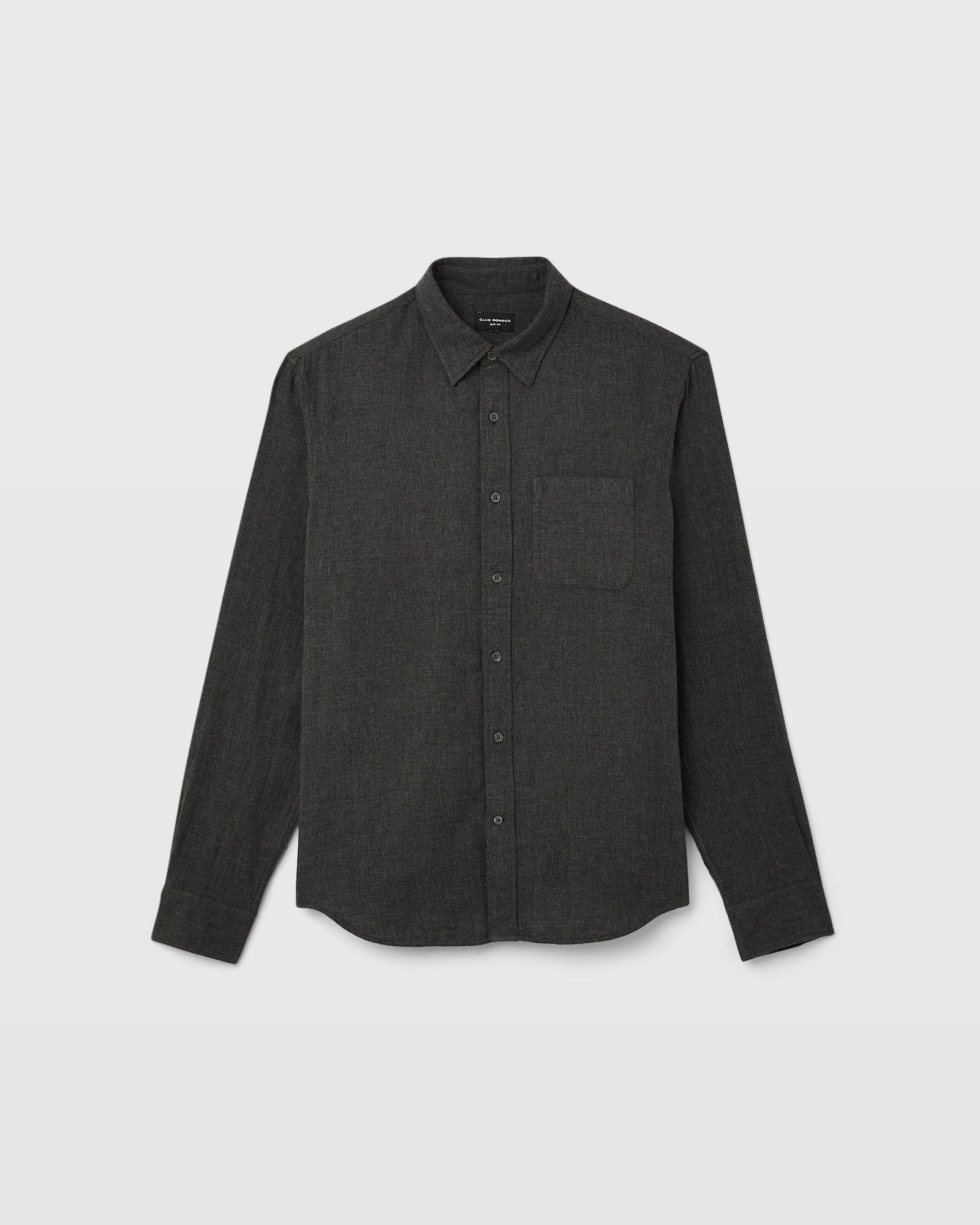 CLUB MONACO - Lightweight Doubleface Long-Sleeve Shirt - Charcoal