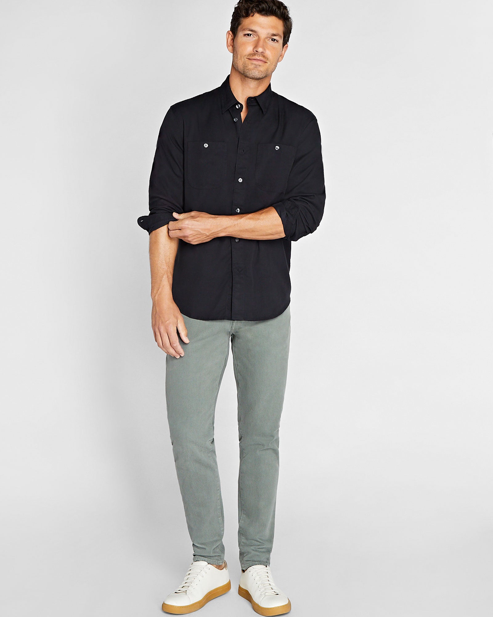 CLUB MONACO - Soft Twill Utility Shirt - Black