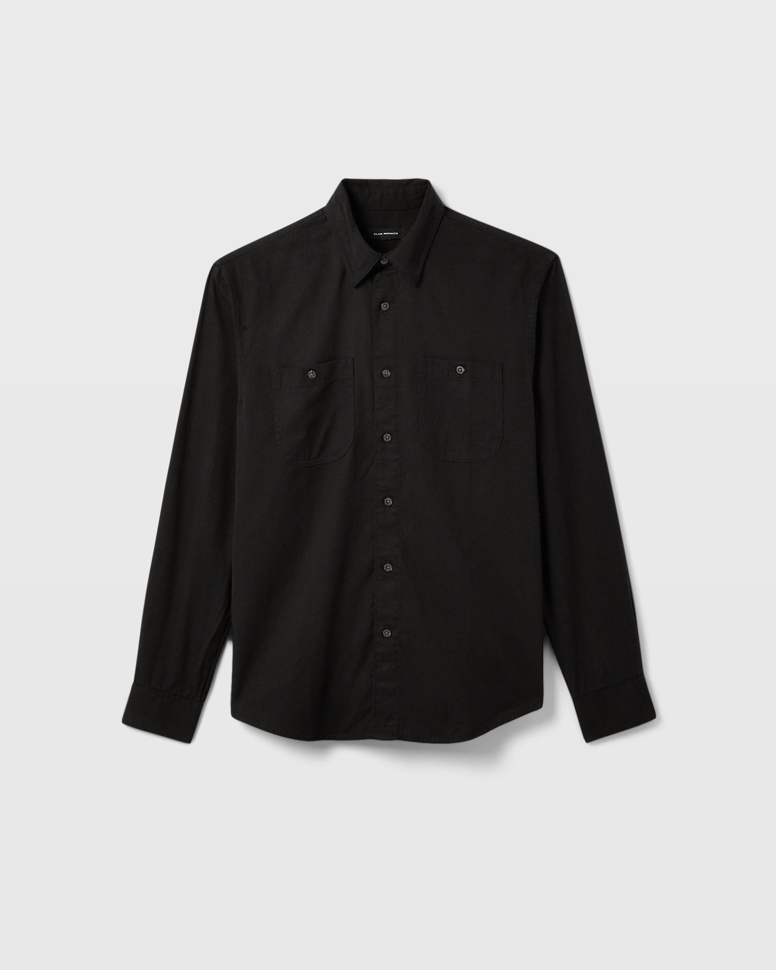 CLUB MONACO - Soft Twill Utility Shirt - Black