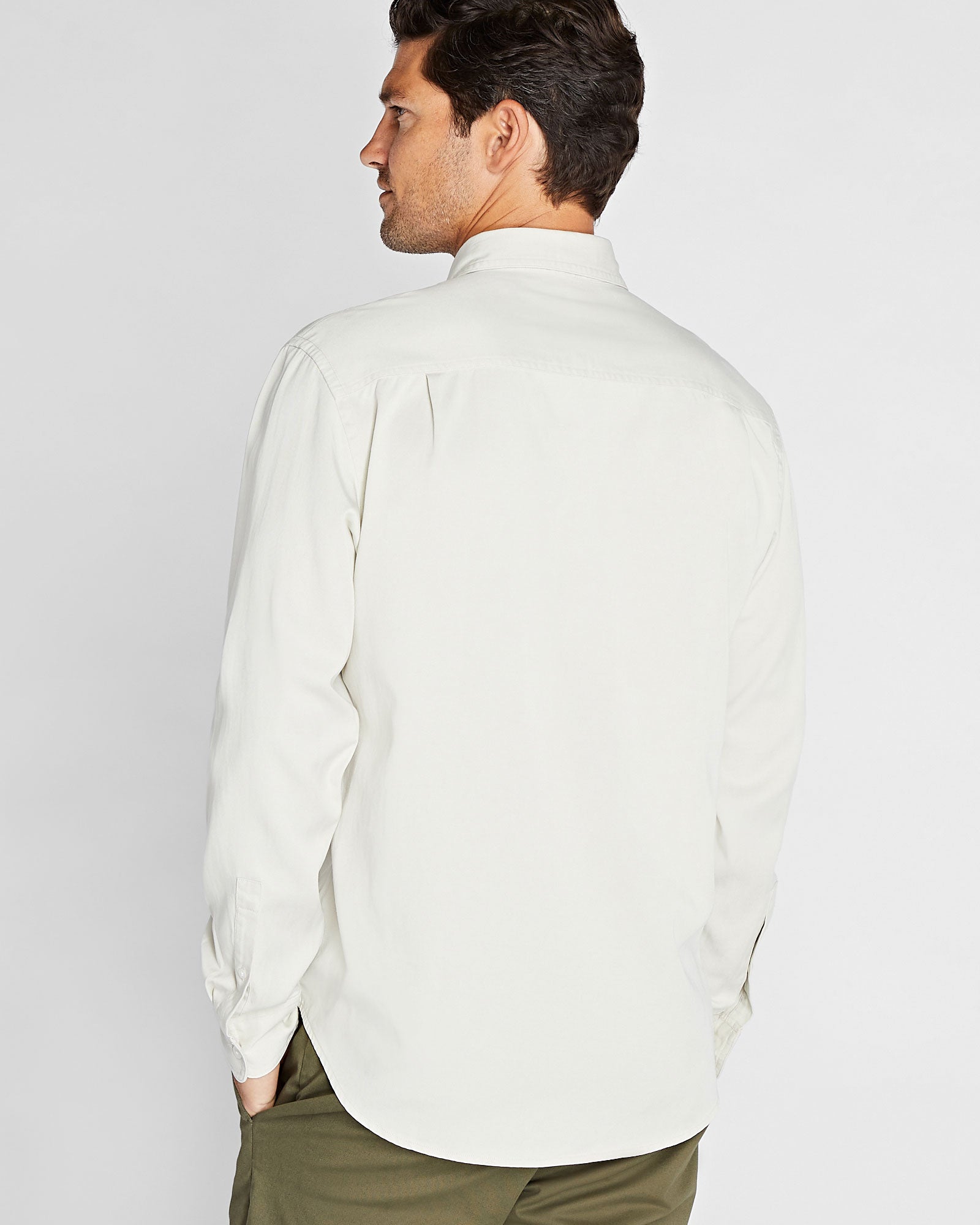 CLUB MONACO - Chemise utilitaire en sergé doux - Ivoire