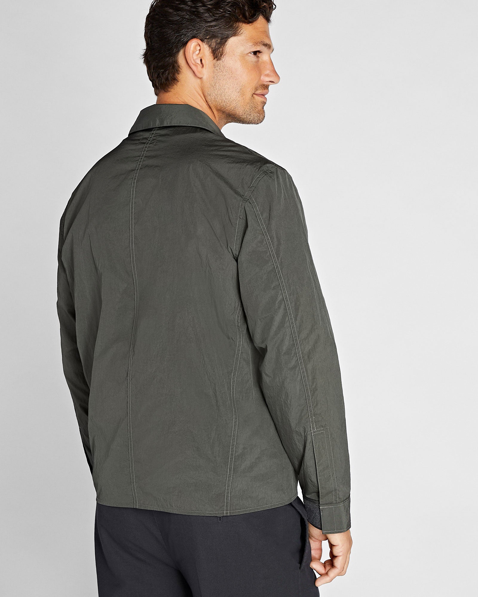 CLUB MONACO - Tech Shirt Jacket - Dark Olive