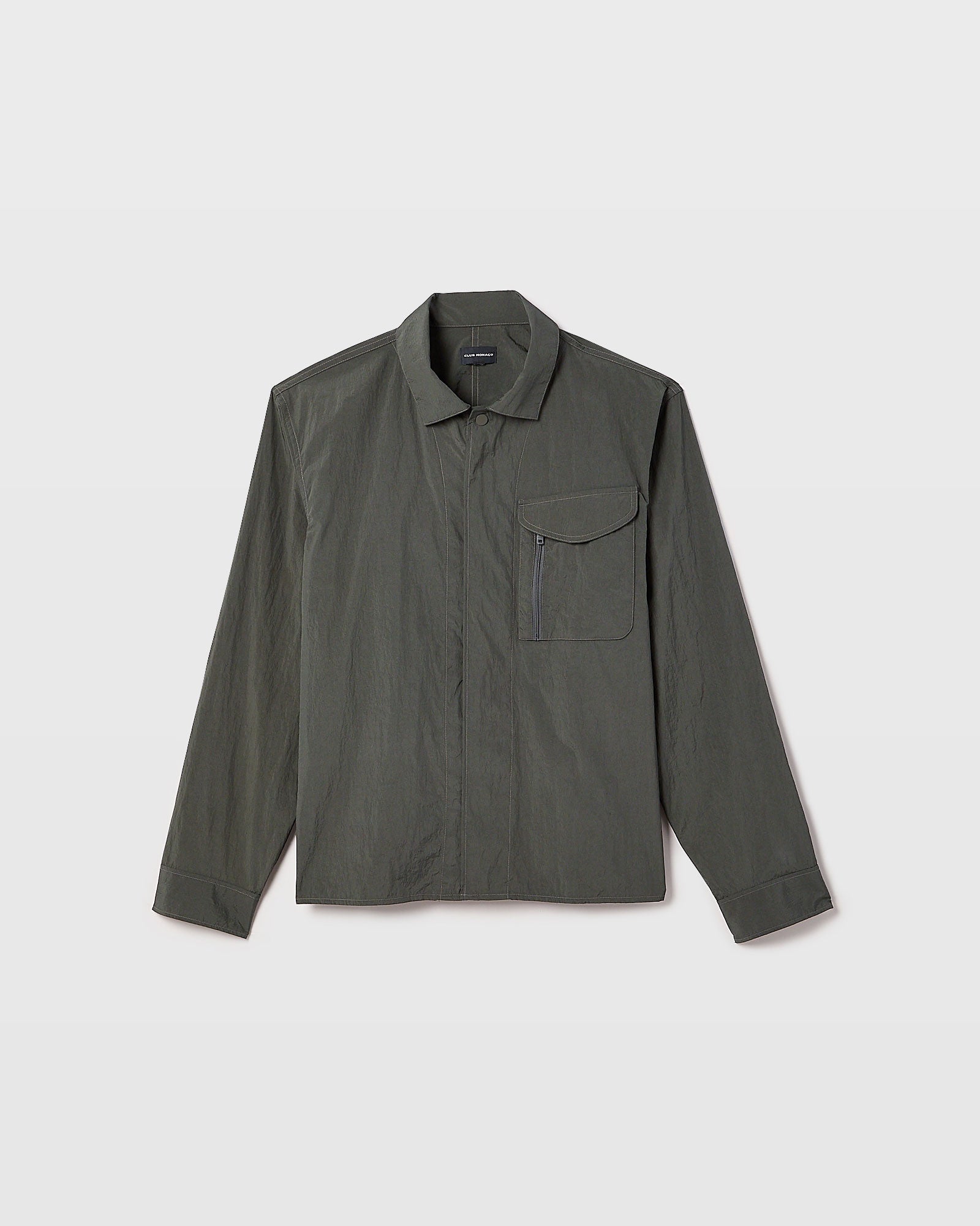 CLUB MONACO - Tech Shirt Jacket - Dark Olive