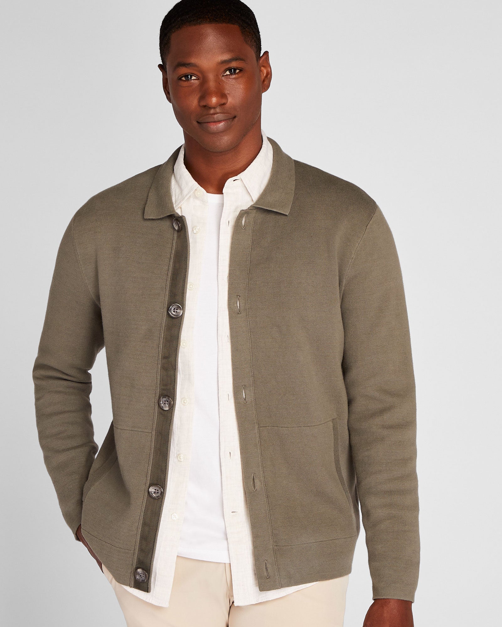CLUB MONACO - Chandail-veste Milano - Gris