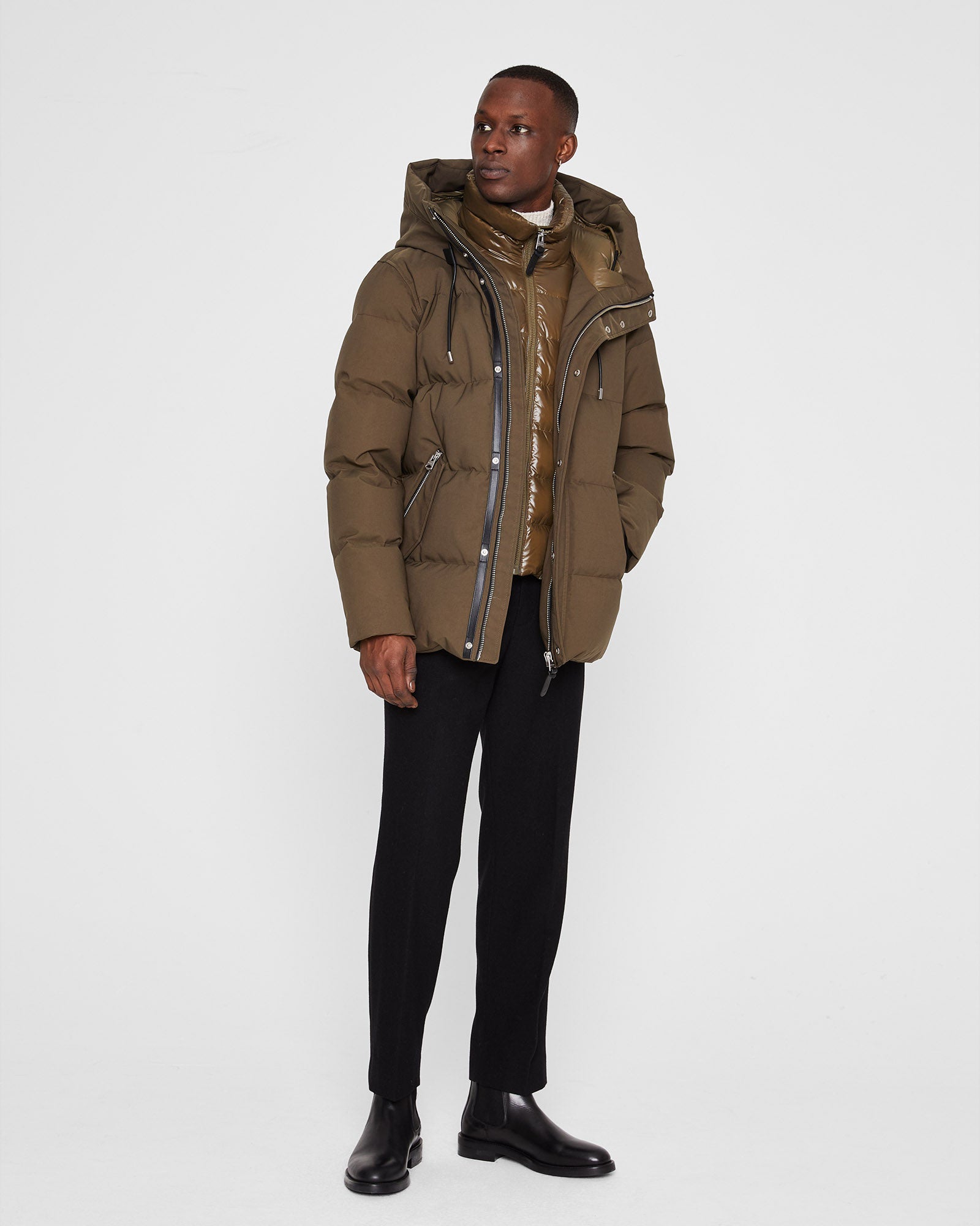 CLUB MONACO - Mackage Graydon 2-in-1 Down Jacket - Olive