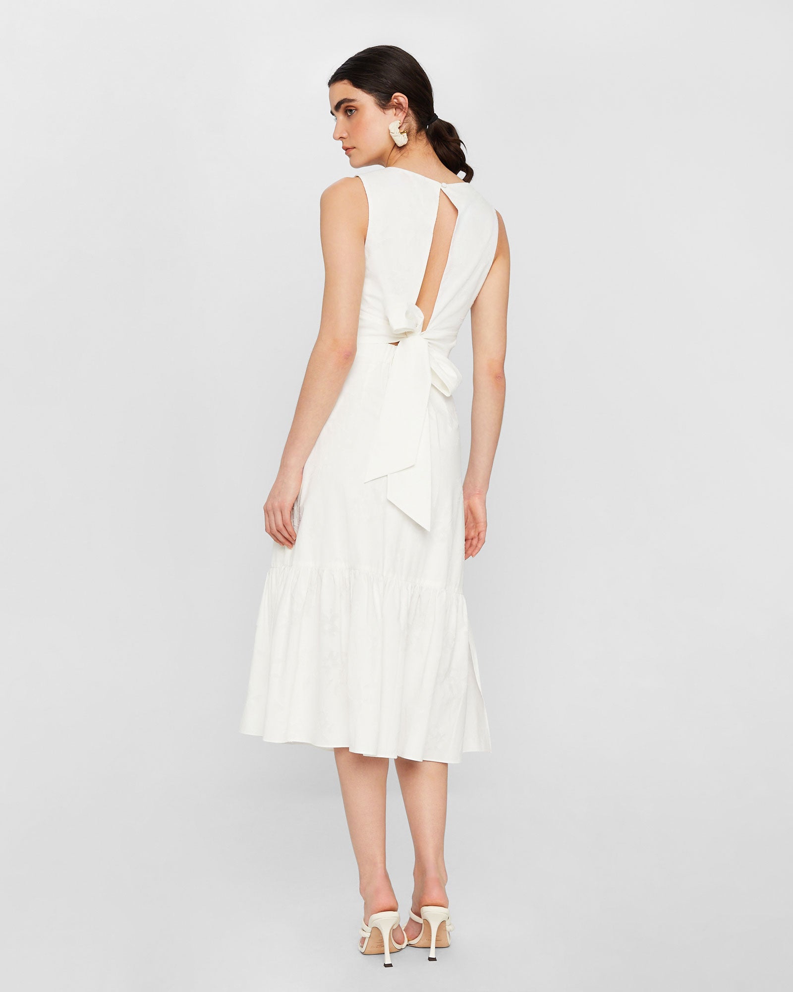 CLUB MONACO - Floral Jacquard Skirt - White