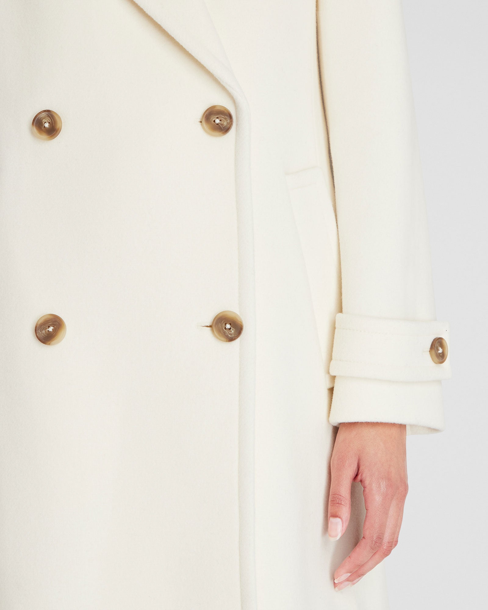CLUB MONACO - Wool Double-Breasted Coat - Blanc De Blanc