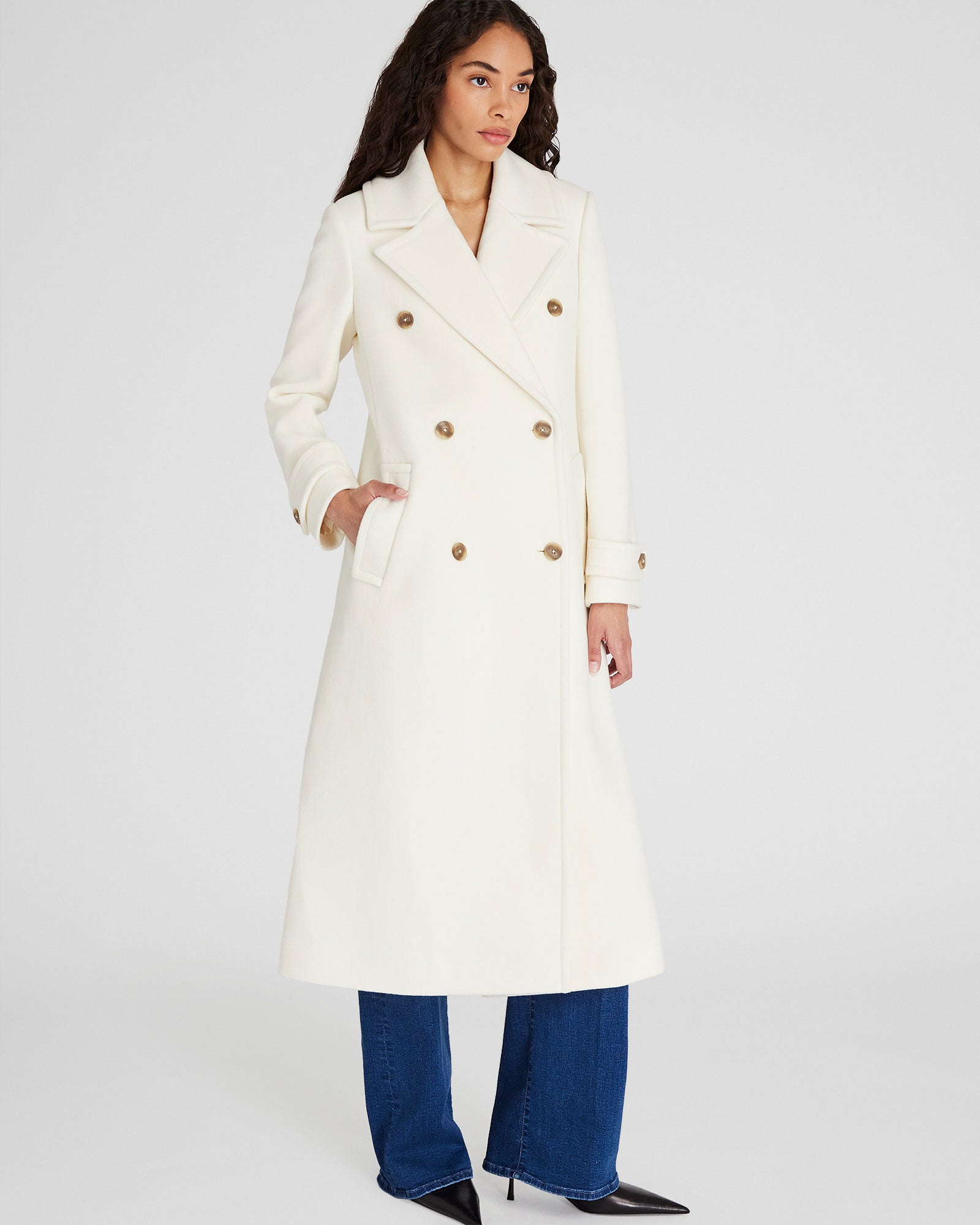 CLUB MONACO - Wool Double-Breasted Coat - Blanc De Blanc