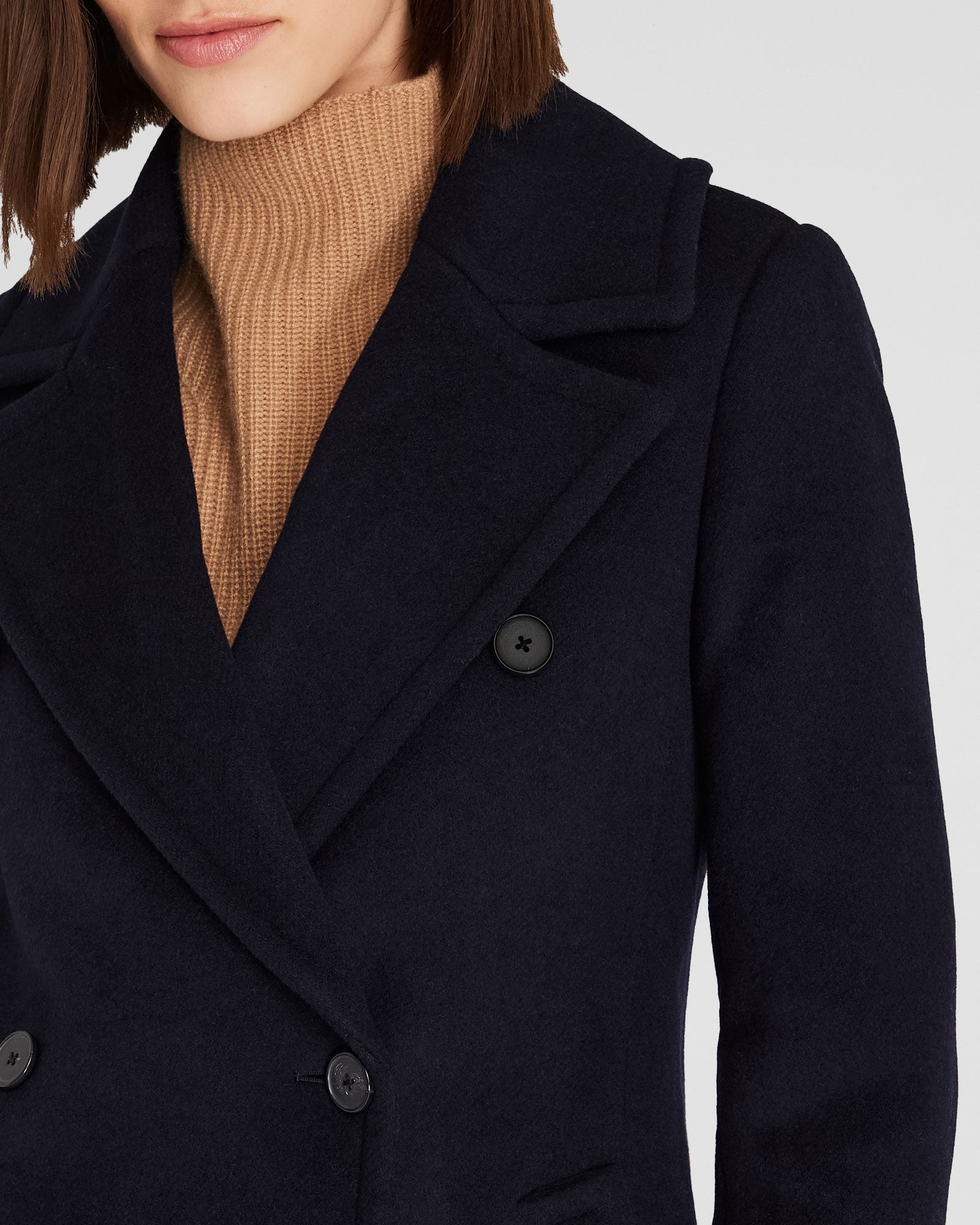 CLUB MONACO - Wool Double-Breasted Coat - Dark Navy