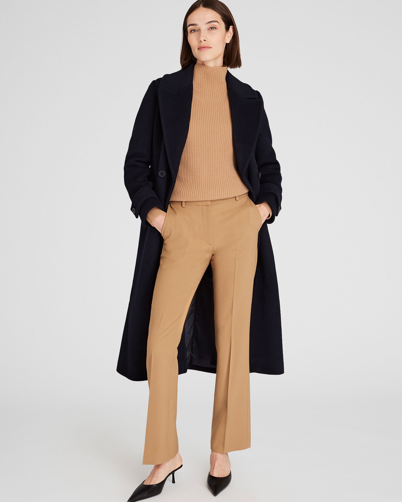 CLUB MONACO - Wool Double-Breasted Coat - Dark Navy