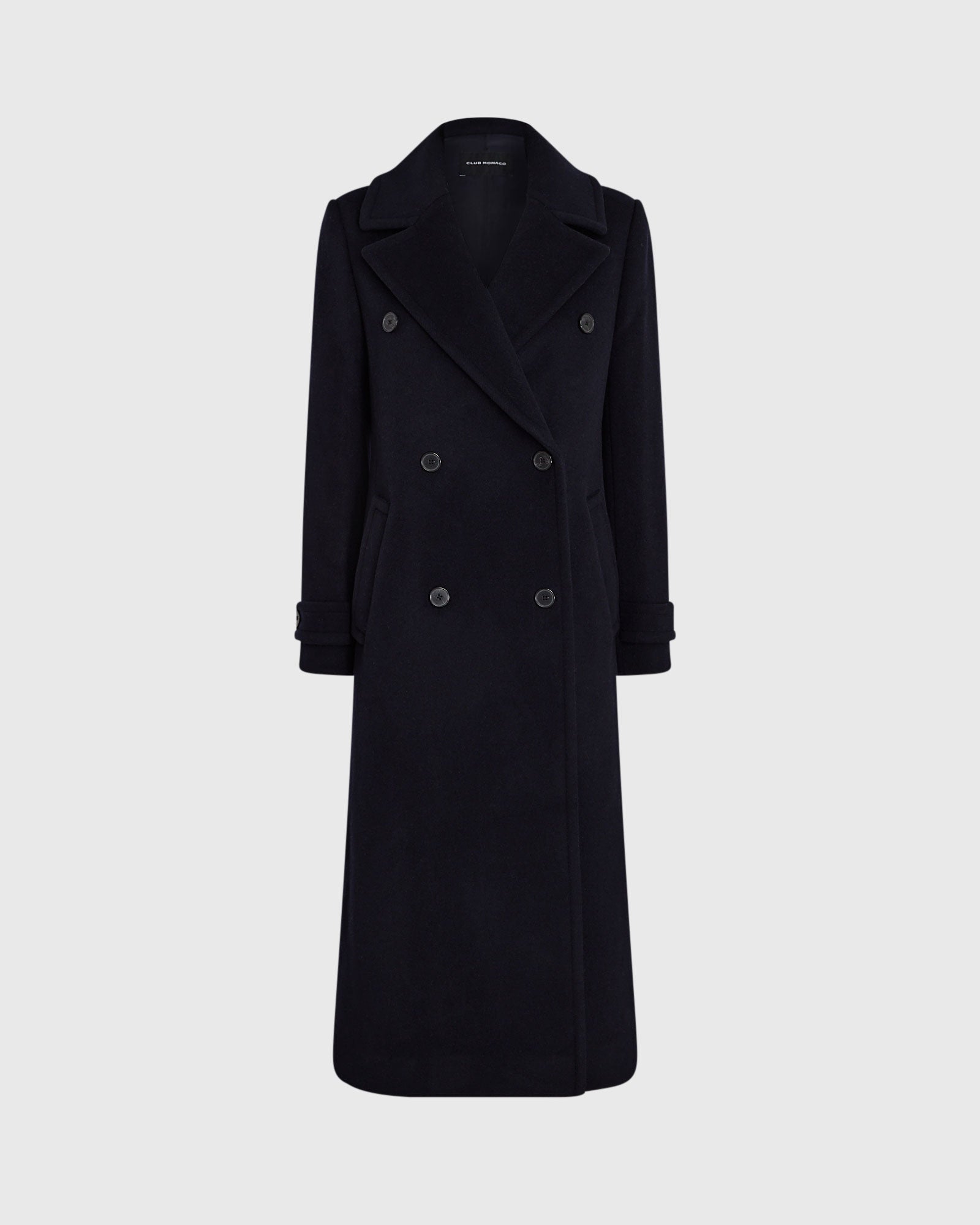 CLUB MONACO - Wool Double-Breasted Coat - Dark Navy