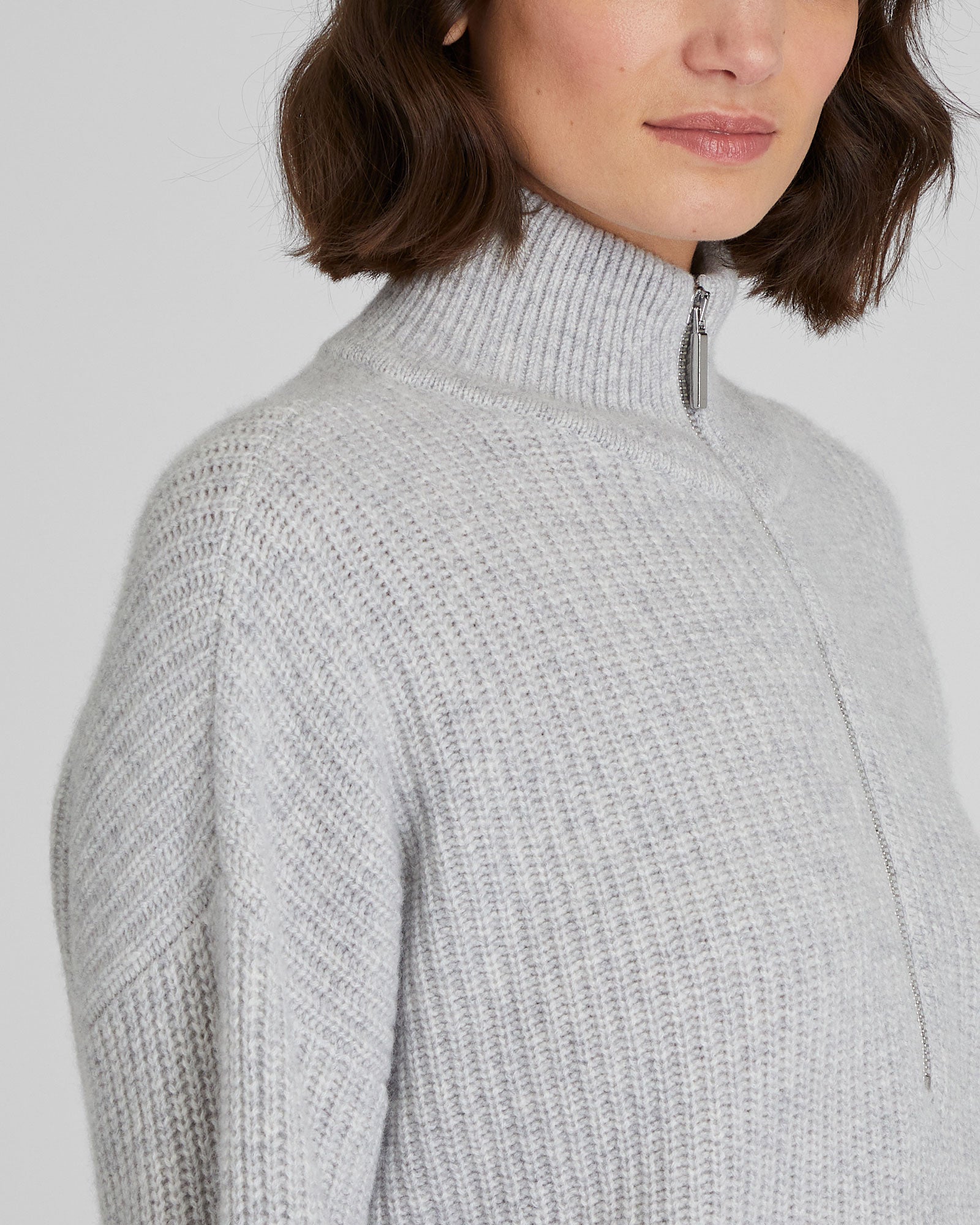 CLUB MONACO - Relaxed Cashmere Quarter-Zip Sweater - Light Heather Grey