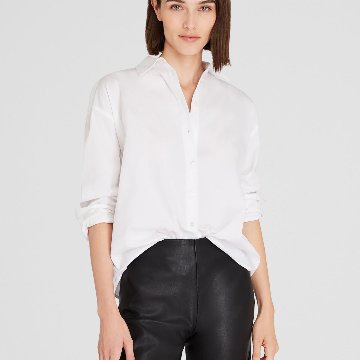 Women's White Classic Cotton Button-Down Shirt
