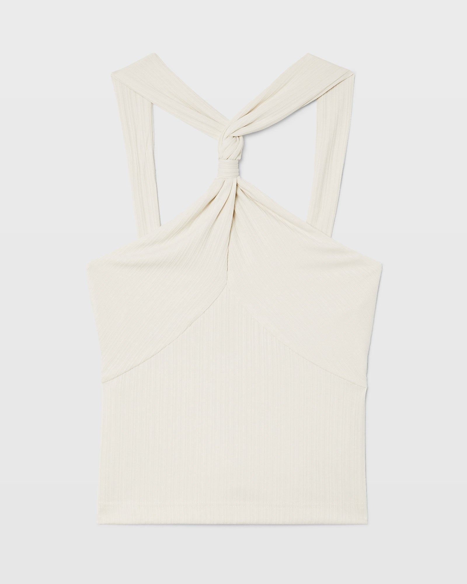 CLUB MONACO - Haut torsadé en tricot côtelé - Blanc