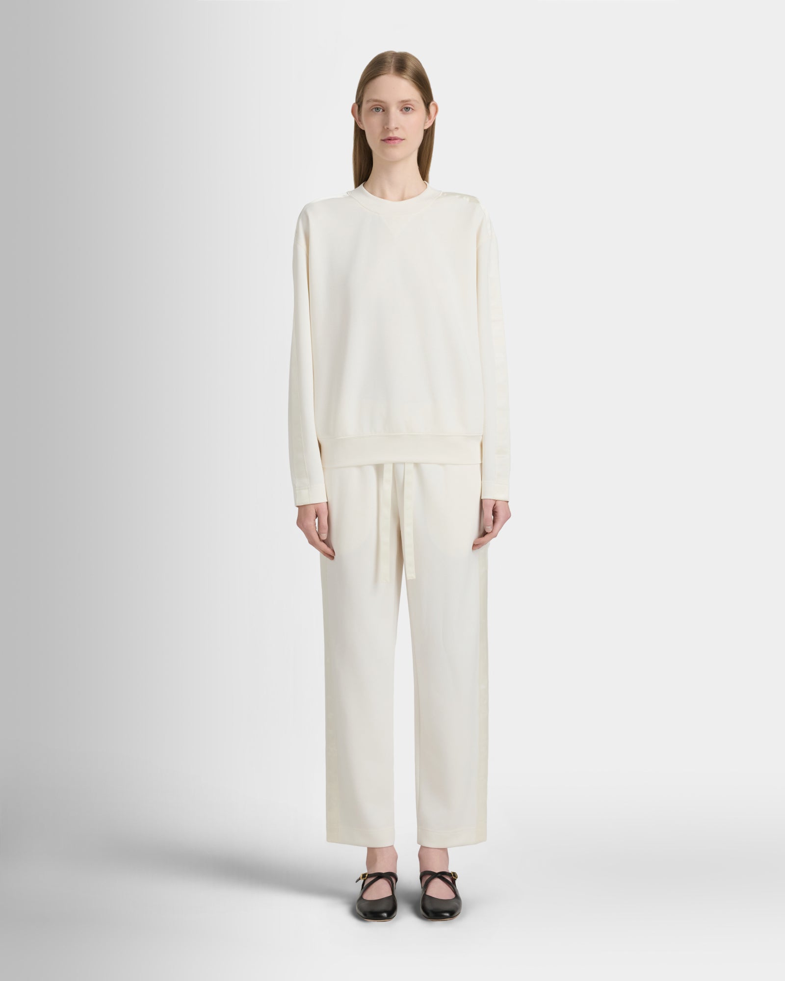 Club Monaco - Satin Stripe Sweatpant - Antique White