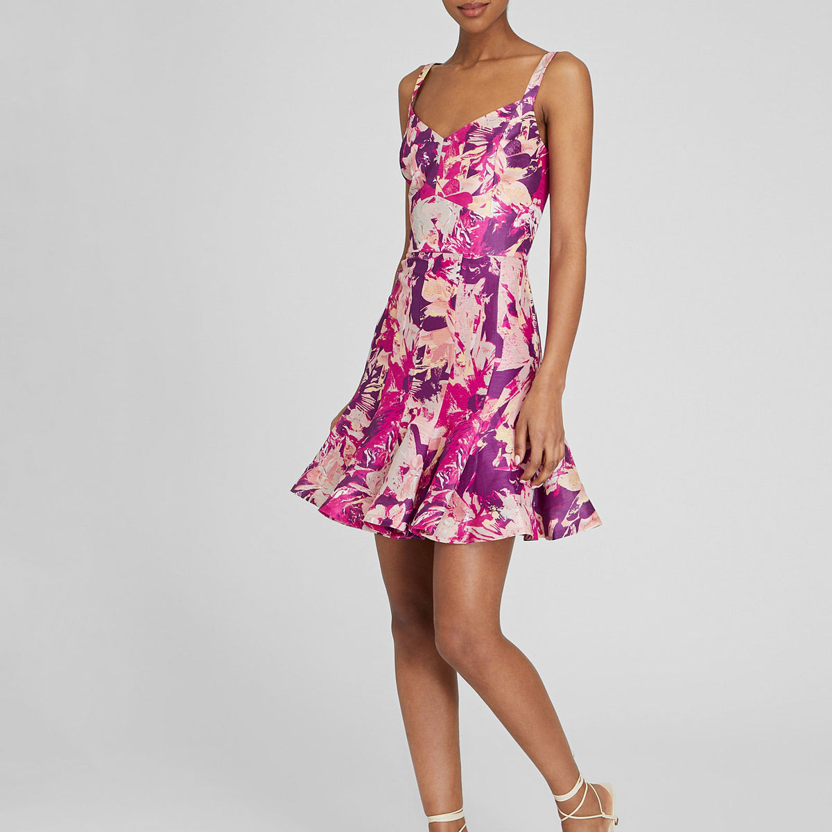 Fluted Hem Mini Dress