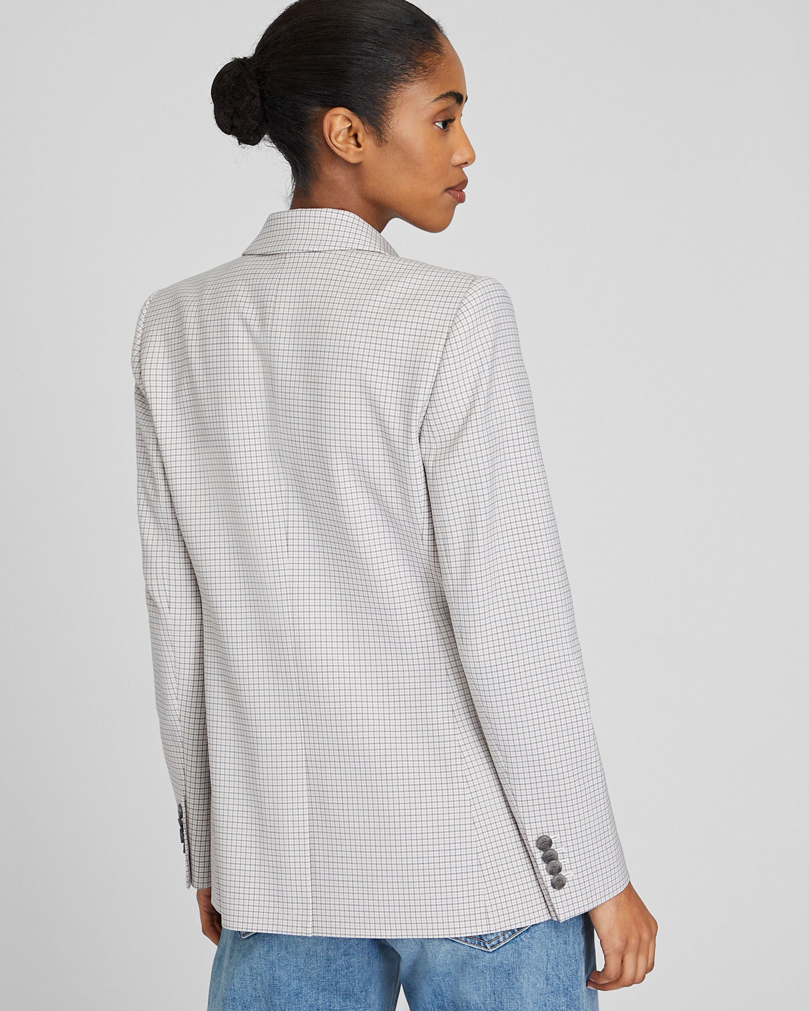 CLUB MONACO - Plaid Borrem Blazer - Beige Mix