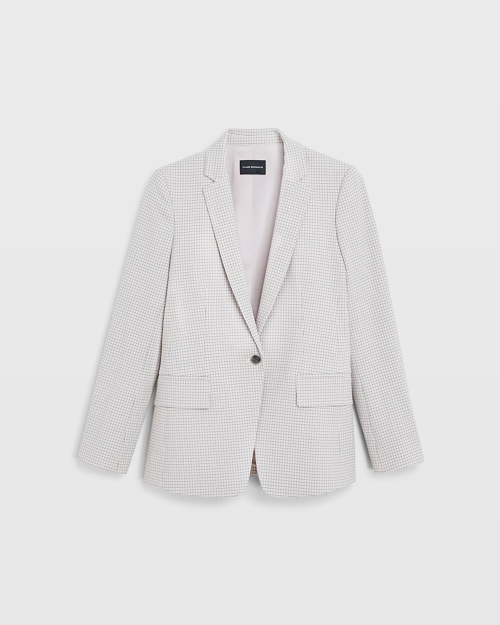 CLUB MONACO - Plaid Borrem Blazer - Beige Mix