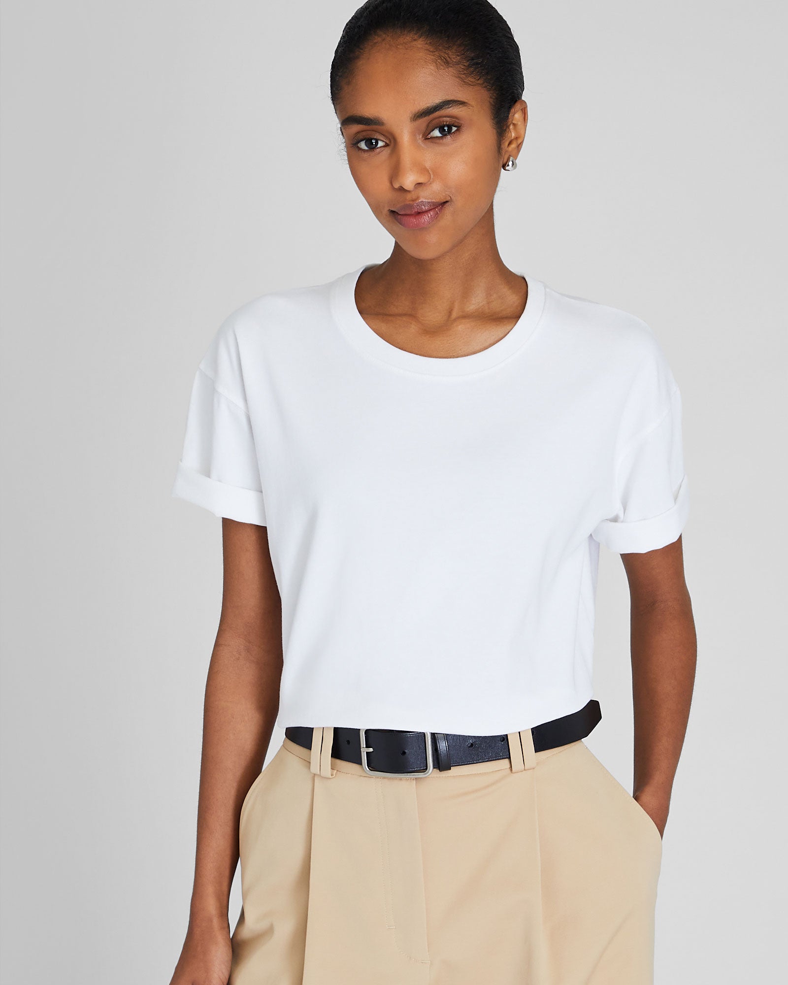 CLUB MONACO - Structured Tee - White