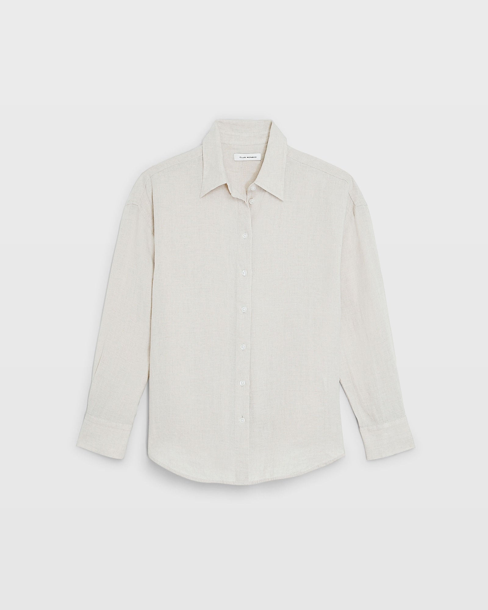 CLUB MONACO - Linen Button Front Shirt - Flaxseed