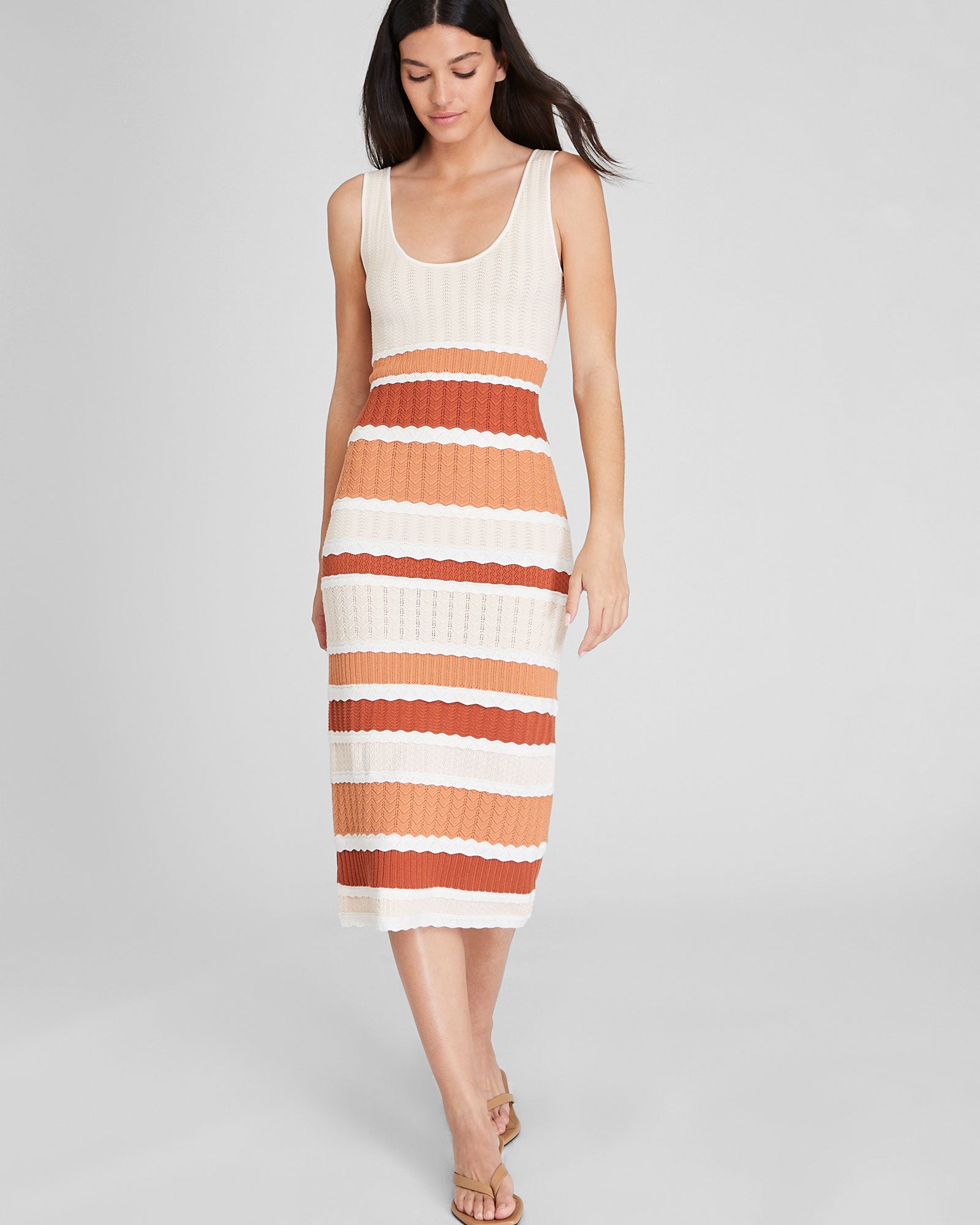 CLUB MONACO - Robe à points mélangés - Terre Cuite