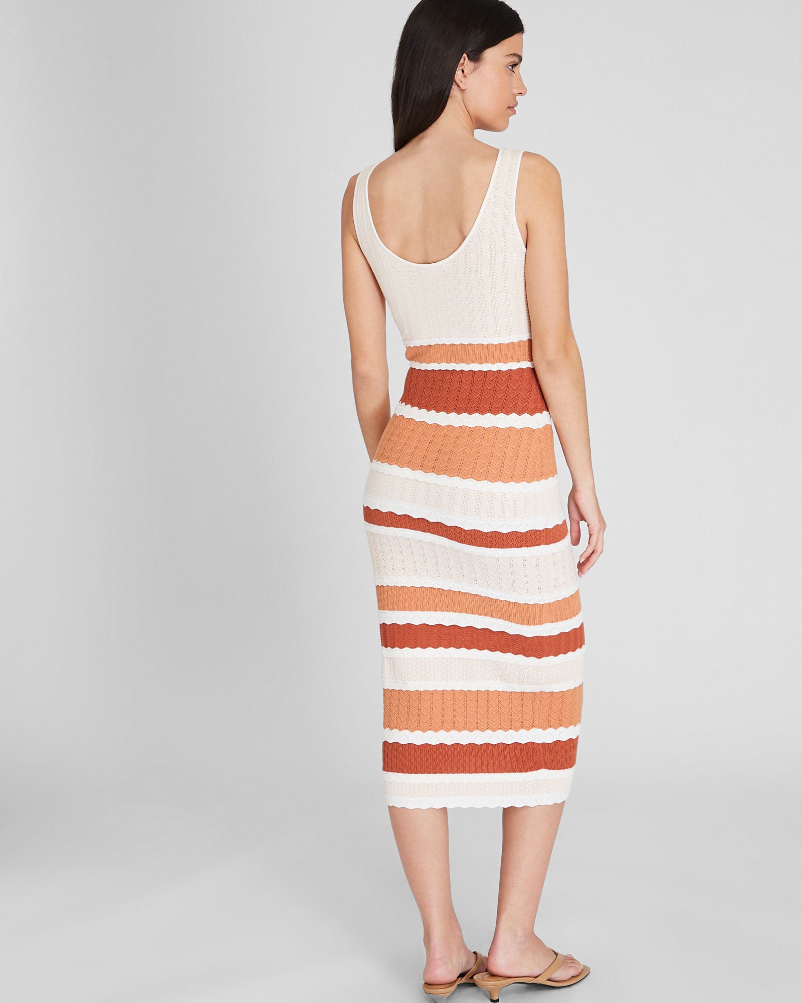 CLUB MONACO - Robe à points mélangés - Terre Cuite
