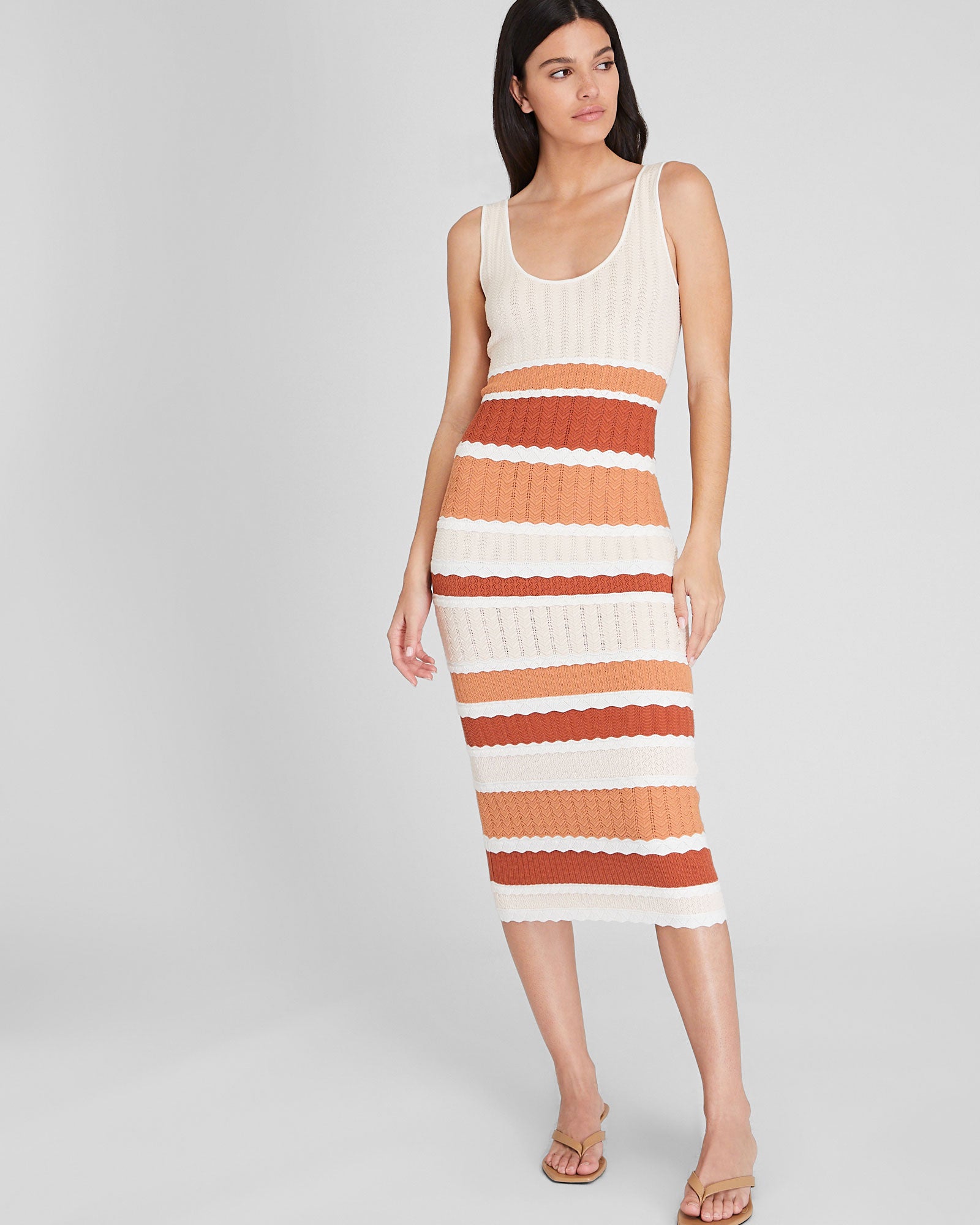 CLUB MONACO - Robe à points mélangés - Terre Cuite