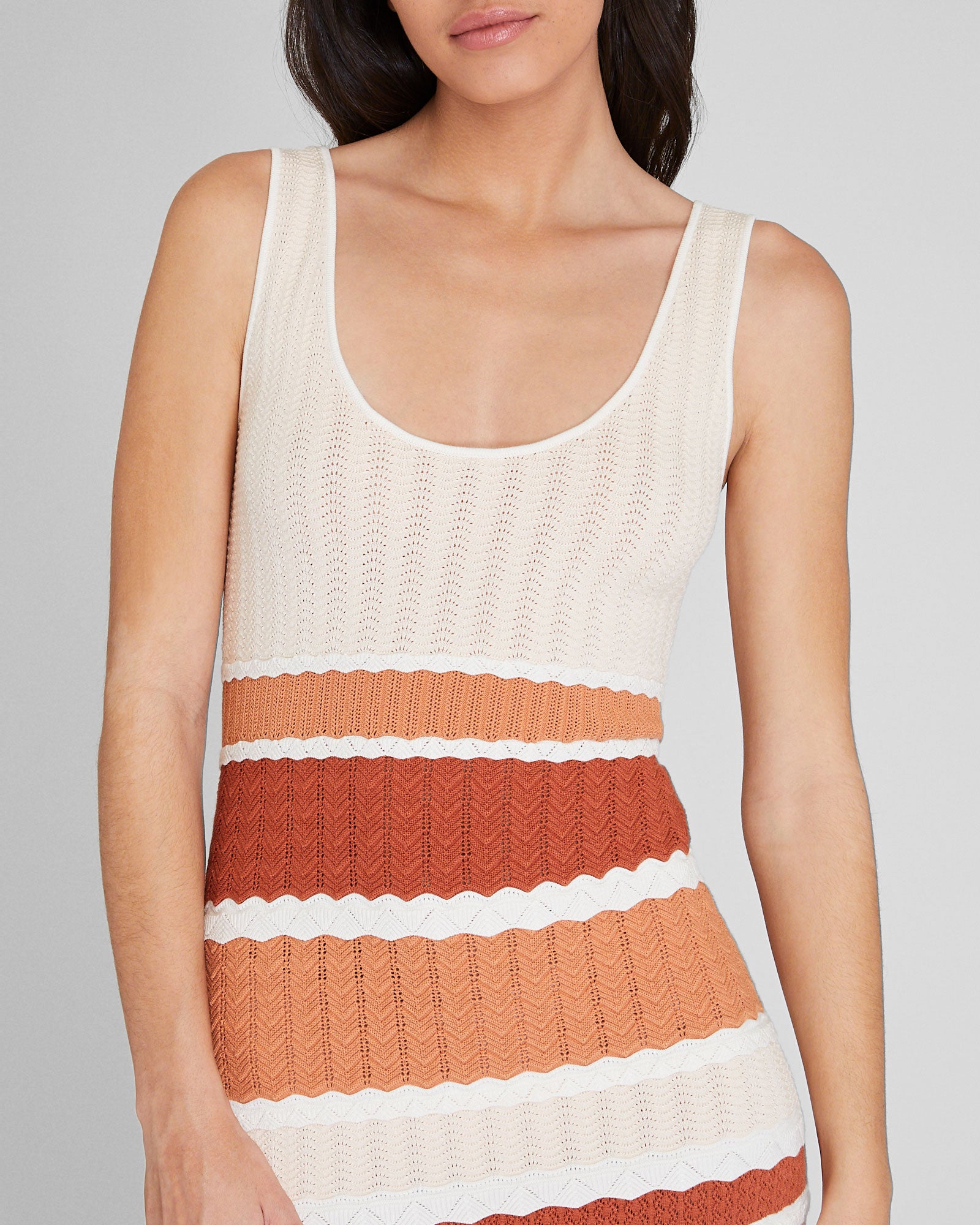 CLUB MONACO - Robe à points mélangés - Terre Cuite