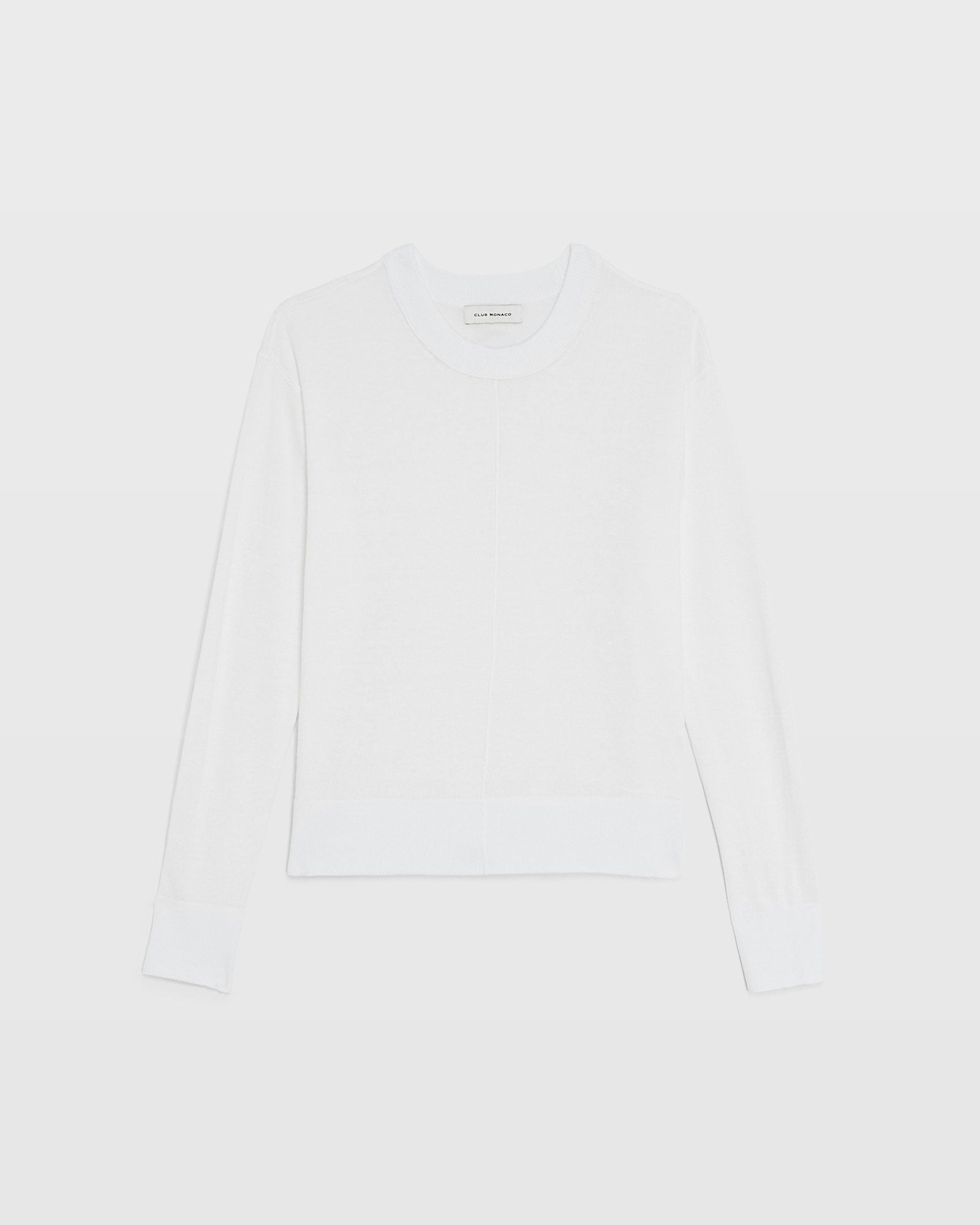 CLUB MONACO - Signature Linen Crewneck - White