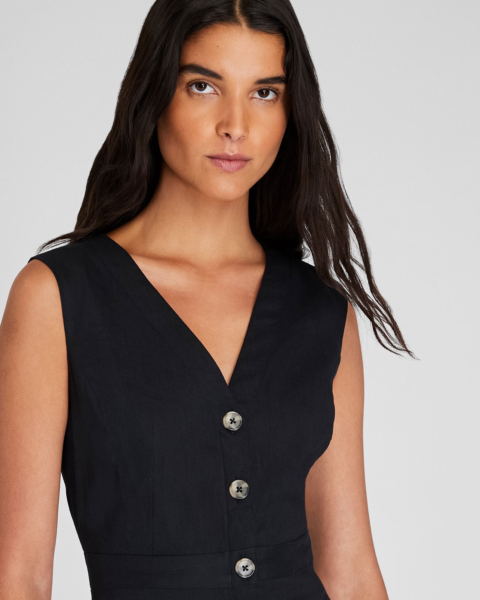 CLUB MONACO - Button Front Pencil Dress - Black