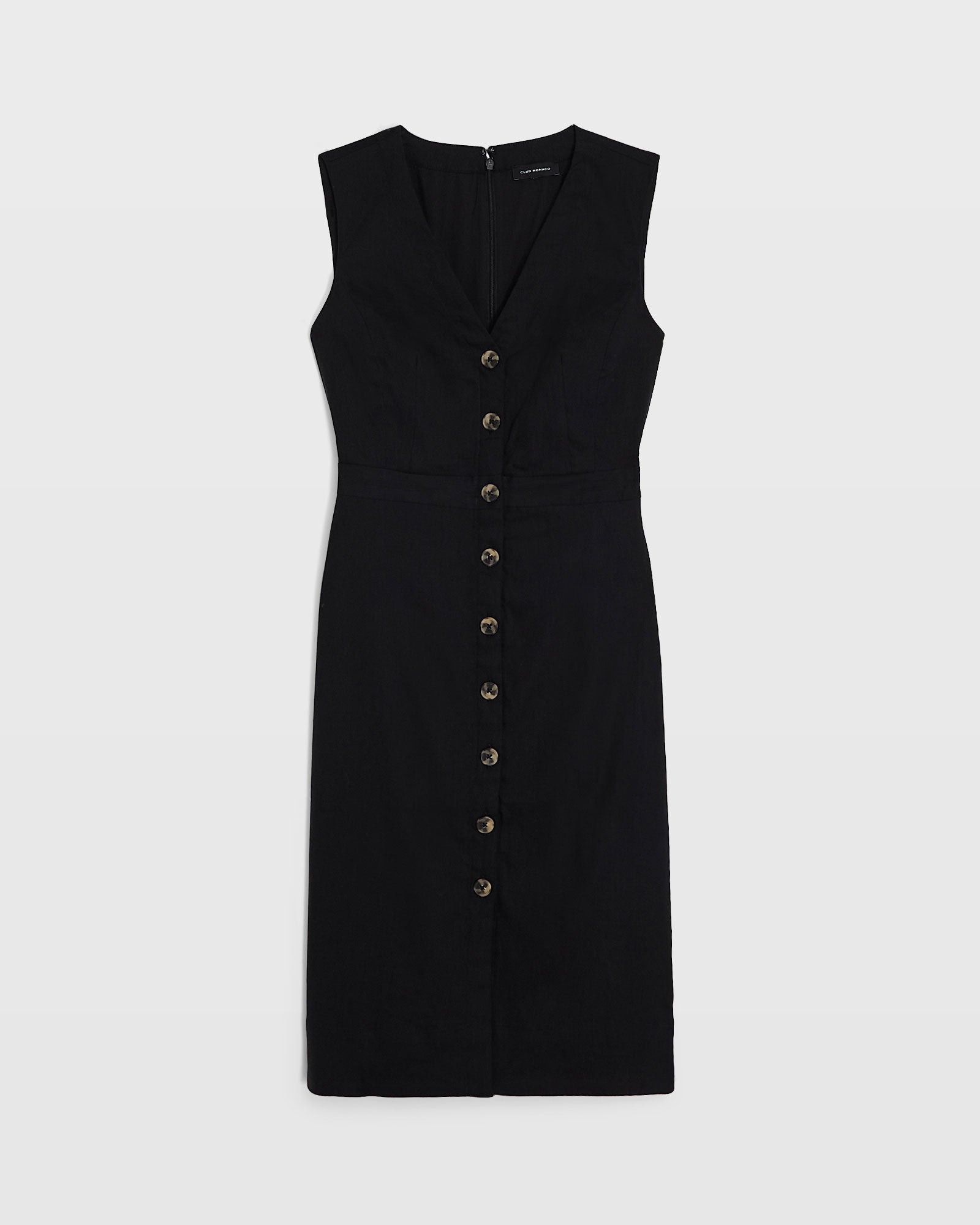CLUB MONACO - Button Front Pencil Dress - Black