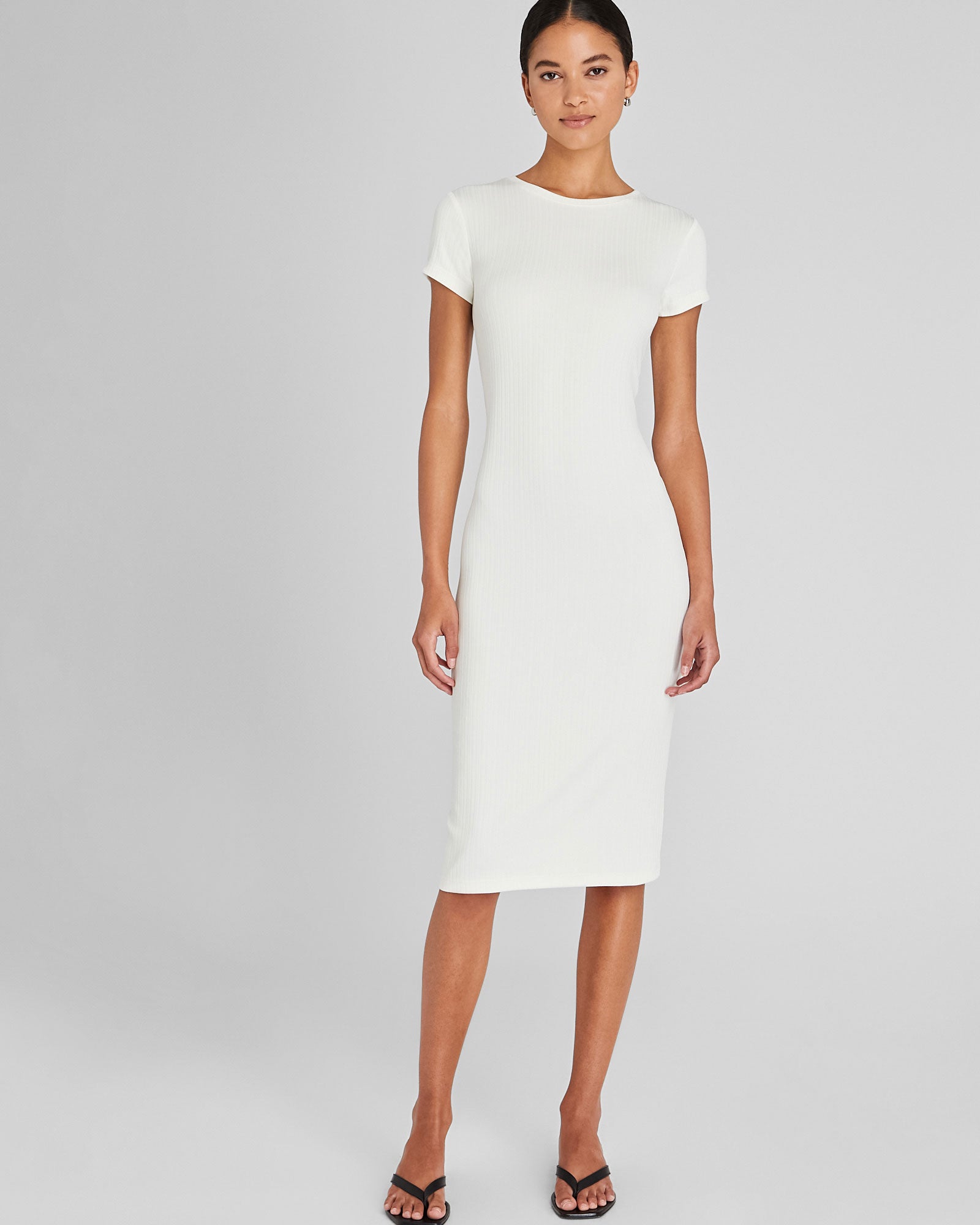 CLUB MONACO - Robe t-shirt plissée Bowee - Blanc