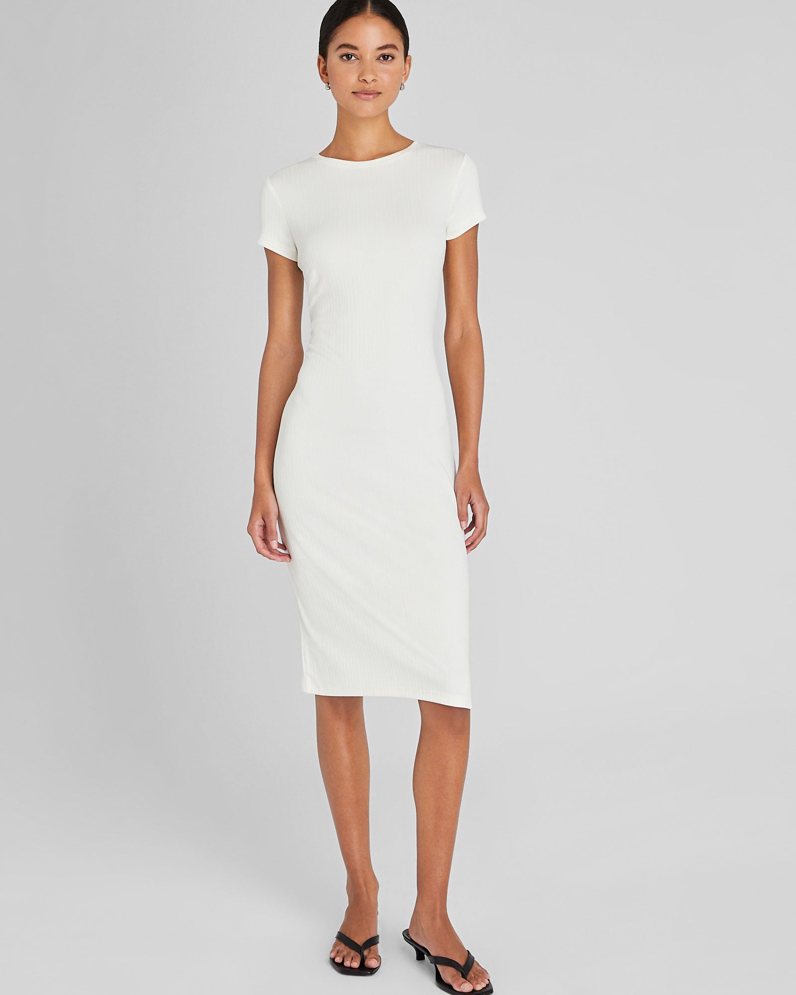 CLUB MONACO - Robe t-shirt plissée Bowee - Blanc