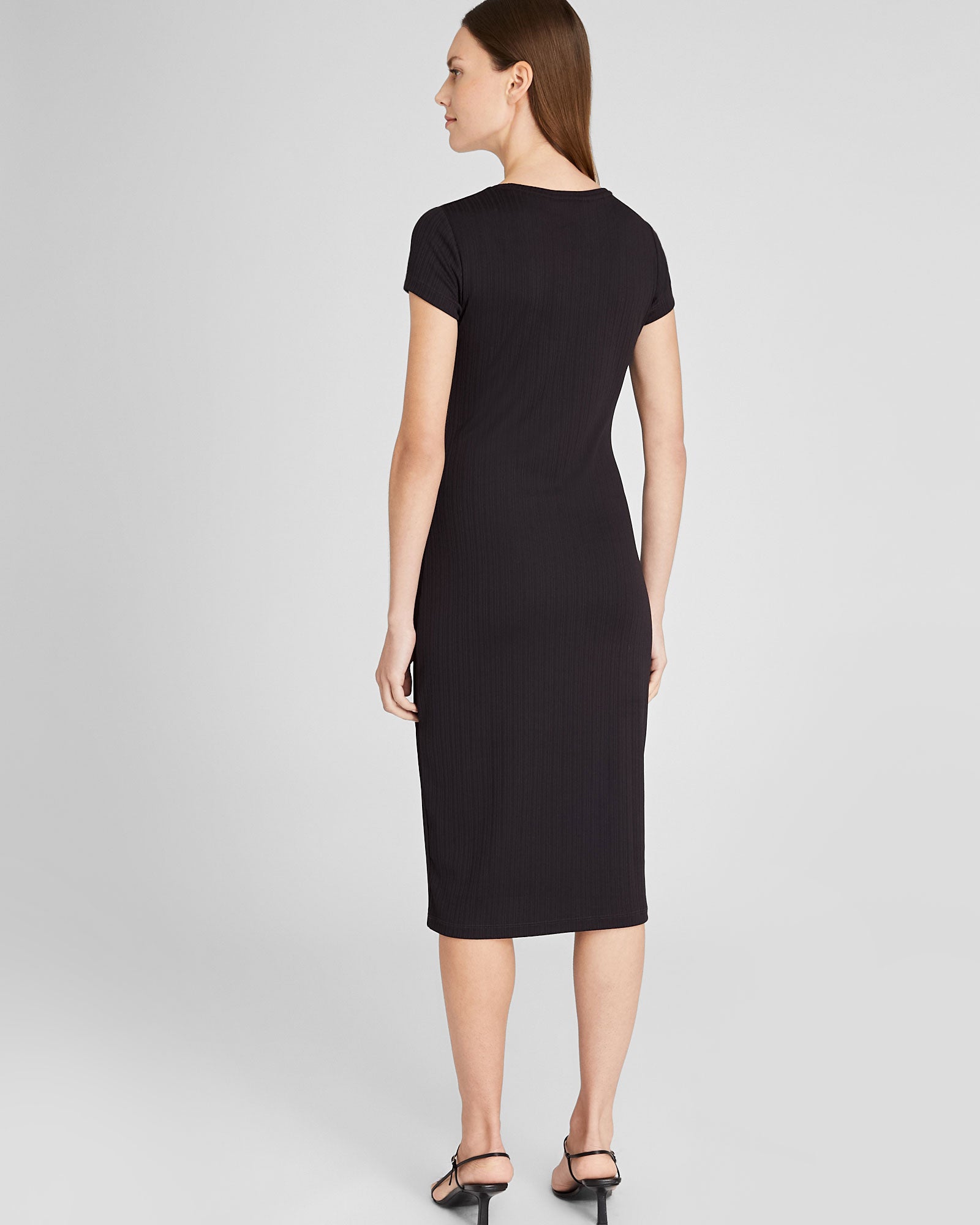 CLUB MONACO - Bowee Plissé Tee Dress - Black