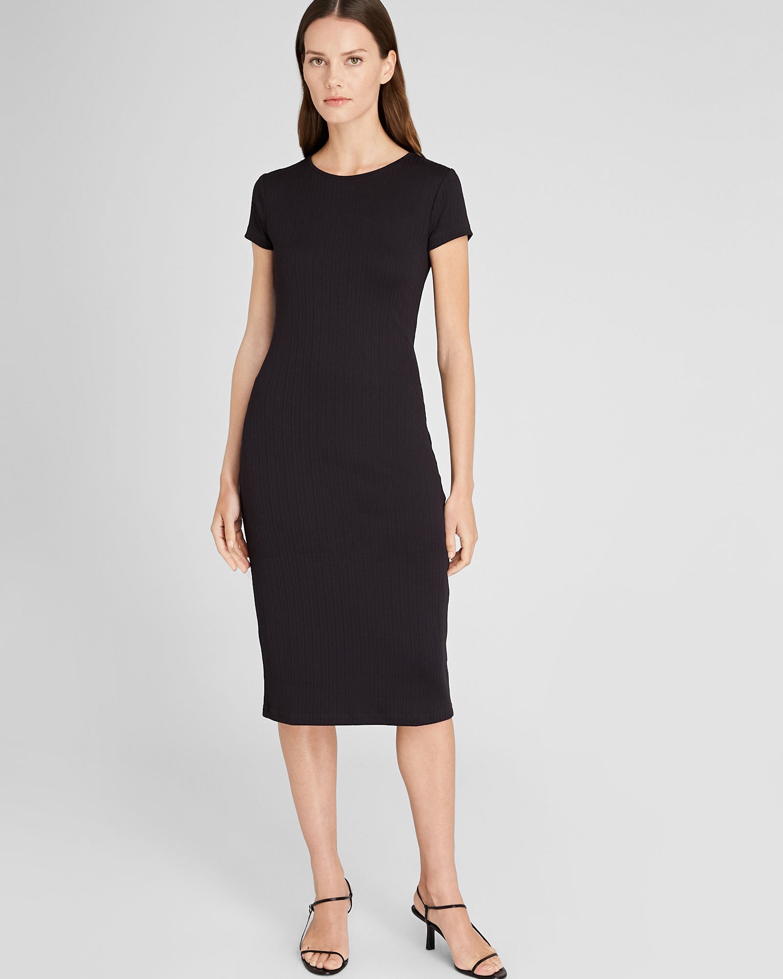 CLUB MONACO - Bowee Plissé Tee Dress - Black