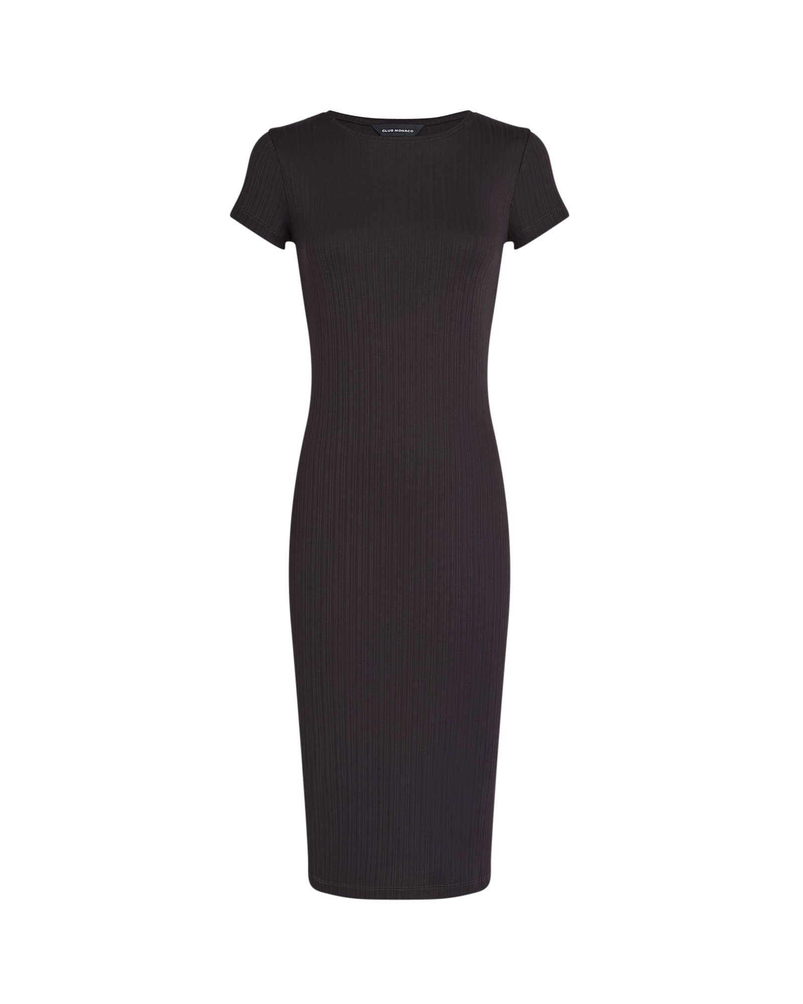 CLUB MONACO - Bowee Plissé Tee Dress - Black