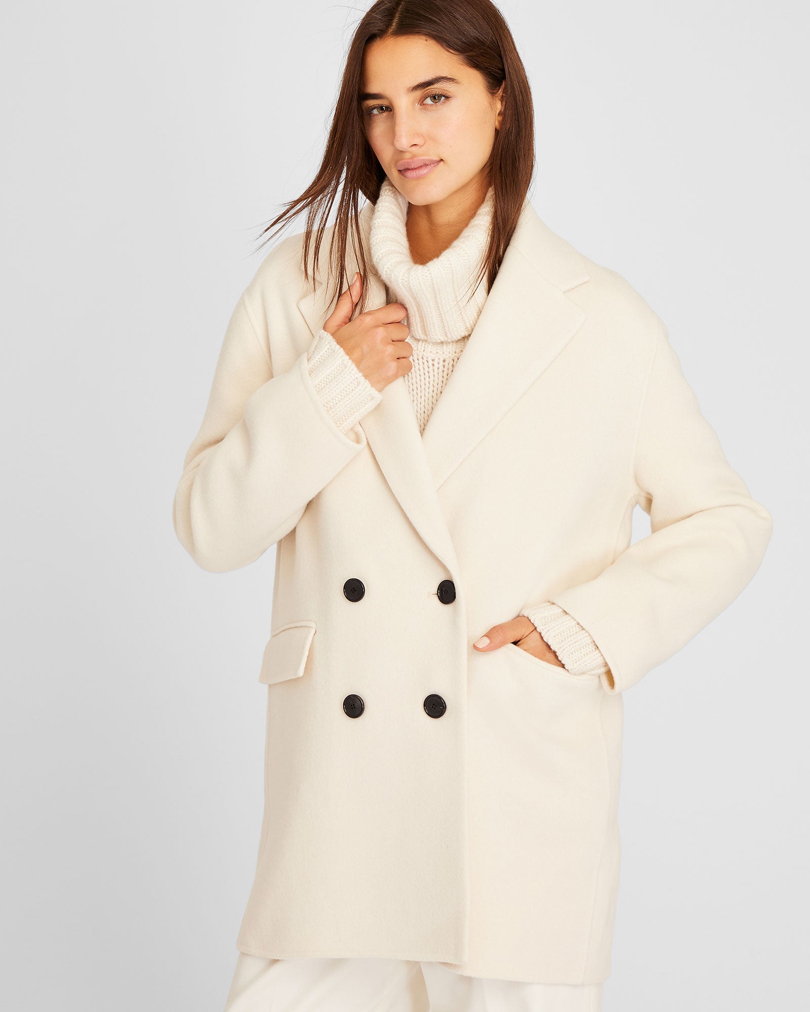 CLUB MONACO - Manteau midi Faith - Blanc Antique