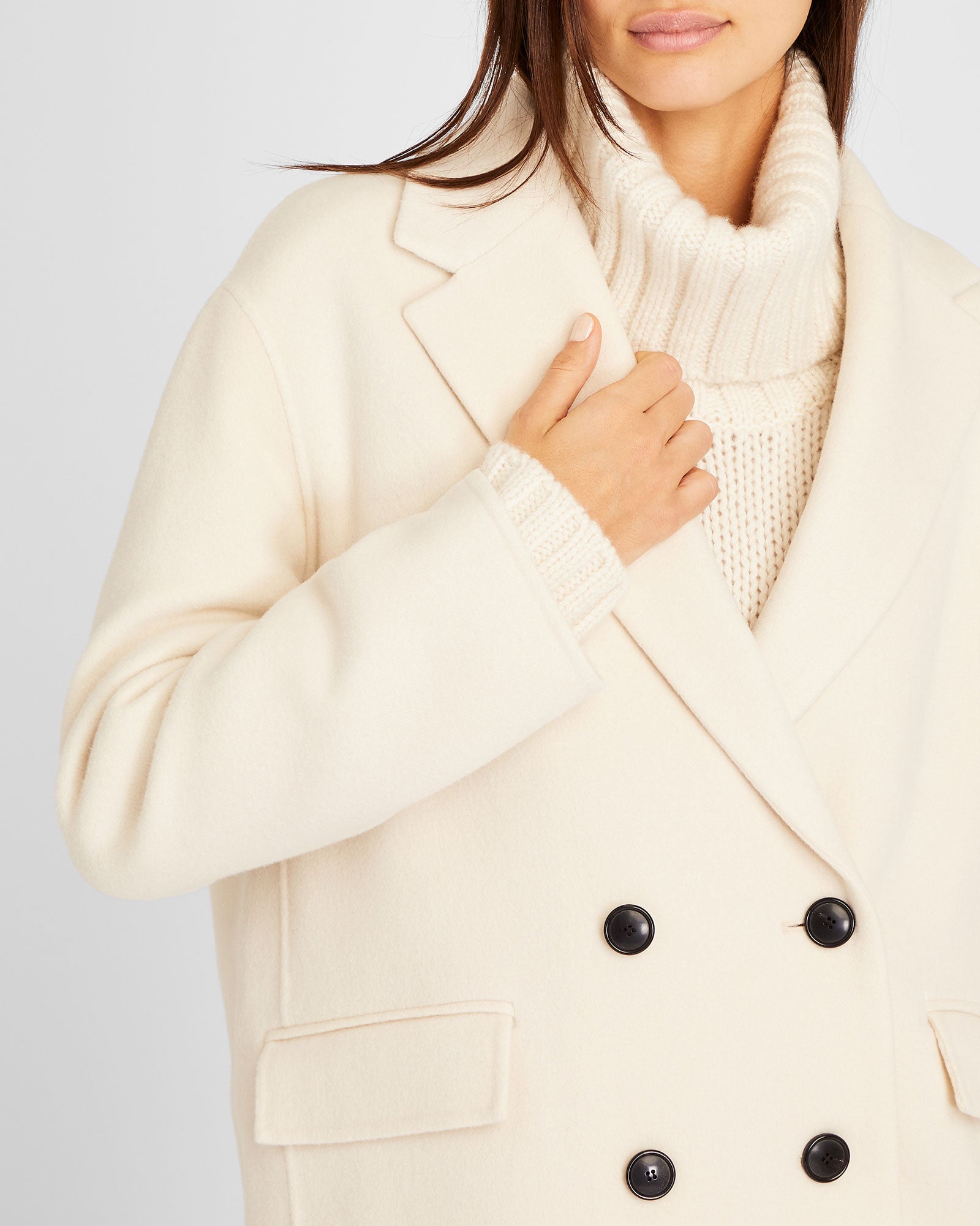 CLUB MONACO - Manteau midi Faith - Blanc Antique