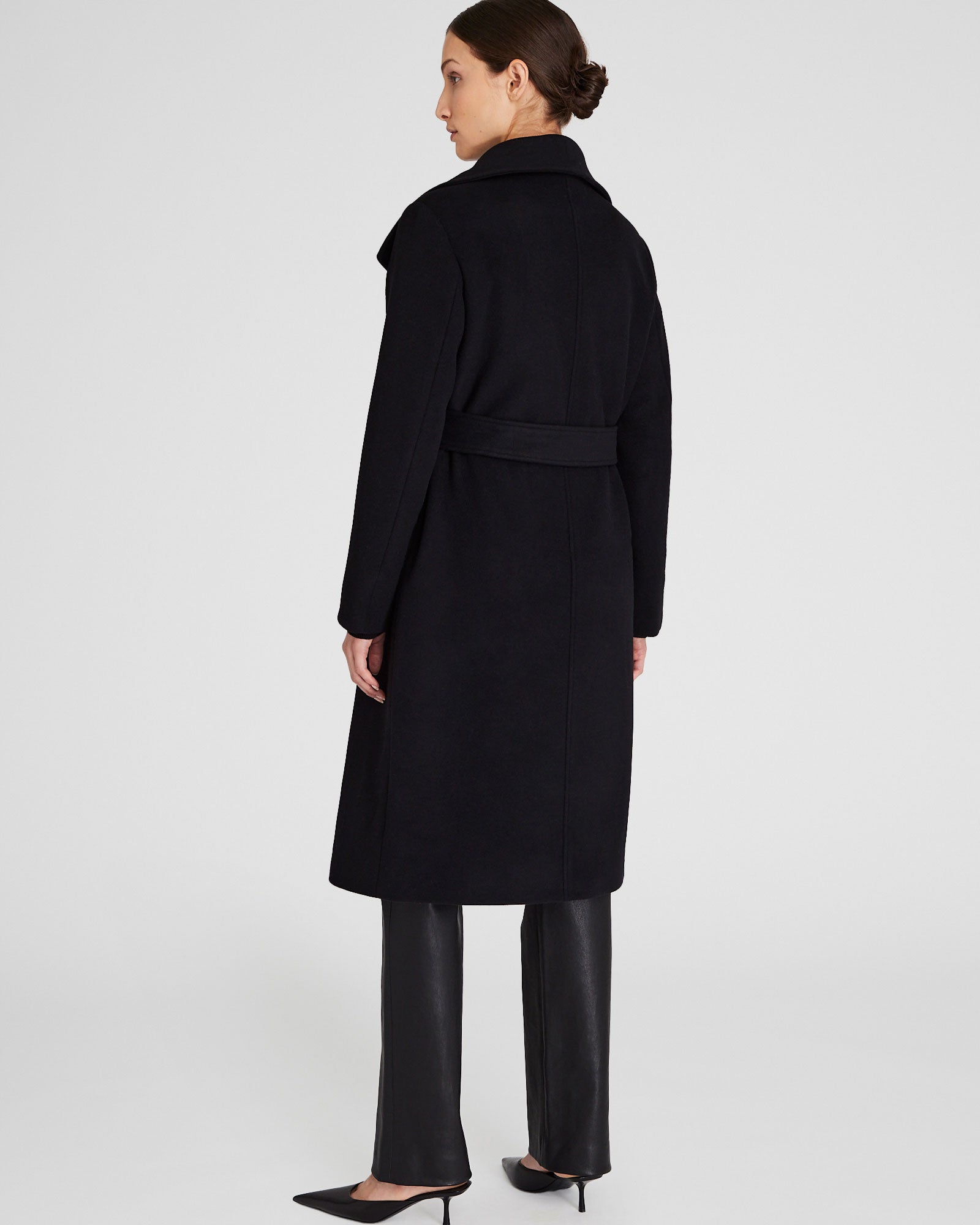 CLUB MONACO - Manteau avec détails en cuir - Noir