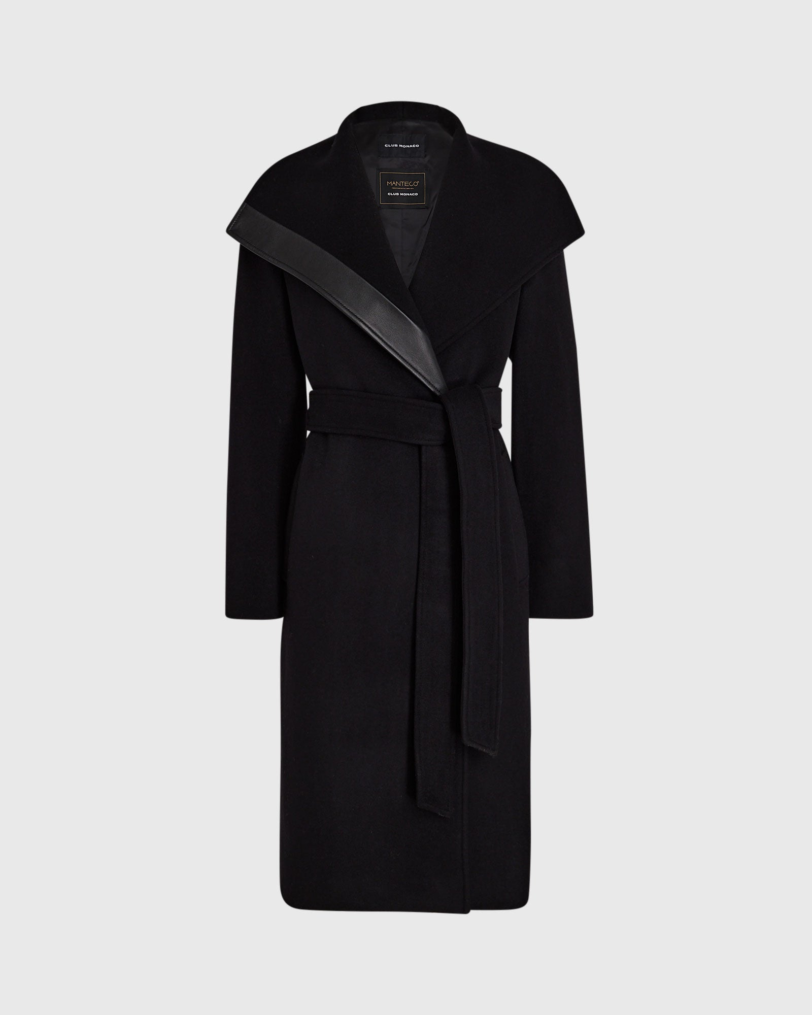CLUB MONACO - Manteau avec détails en cuir - Noir