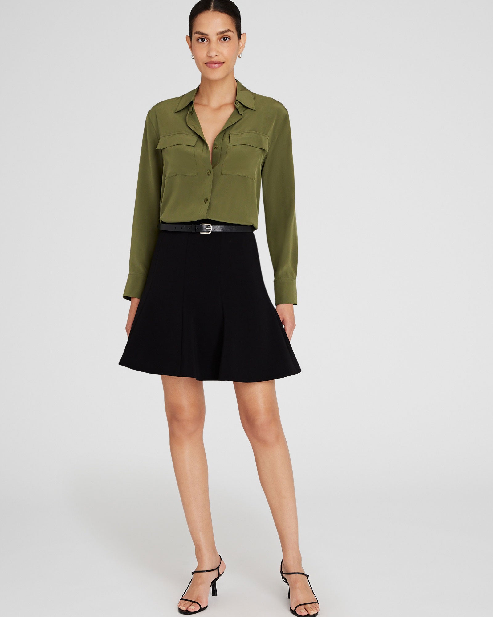 CLUB MONACO - Fluted Mini Skirt - Black