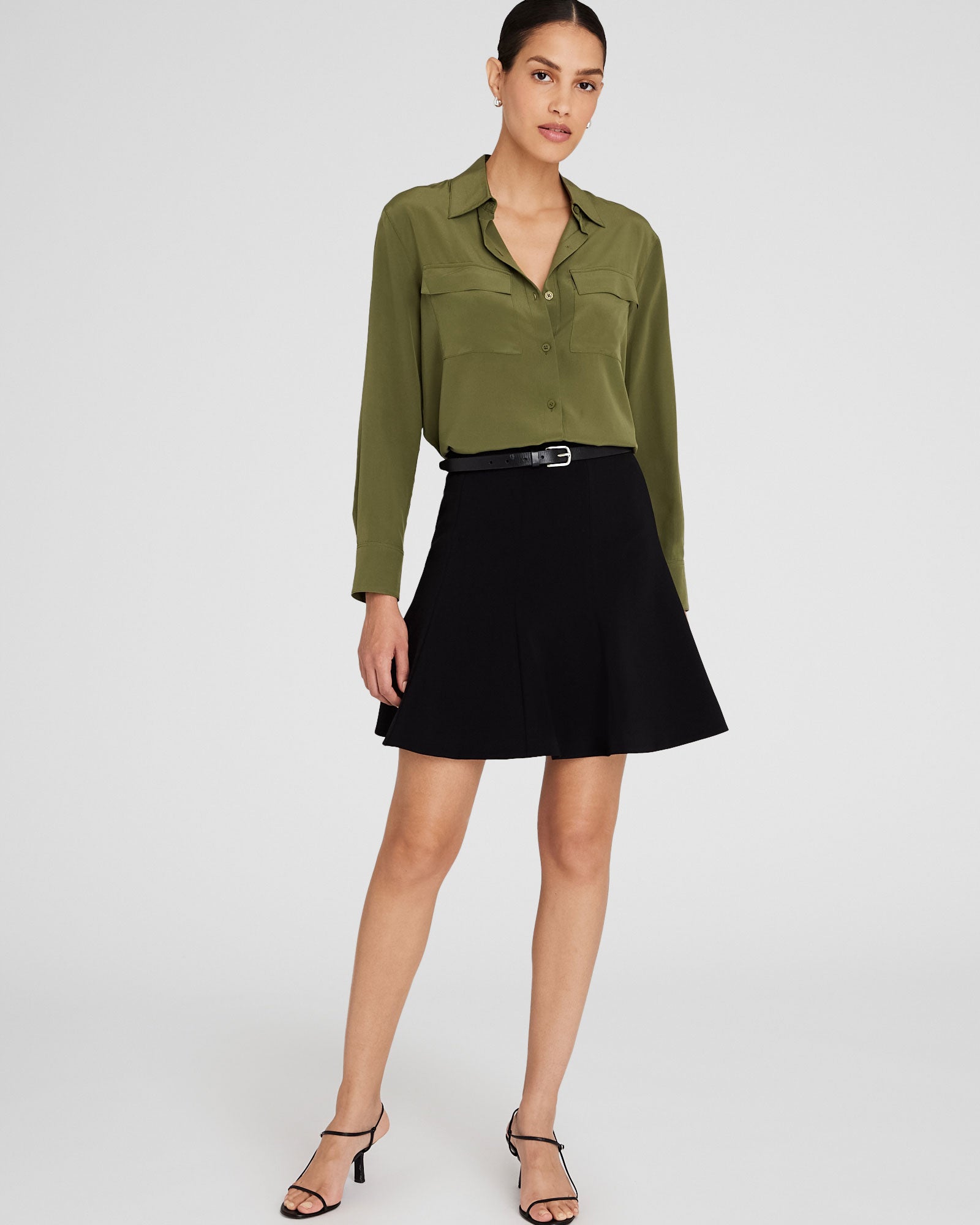 CLUB MONACO - Fluted Mini Skirt - Black