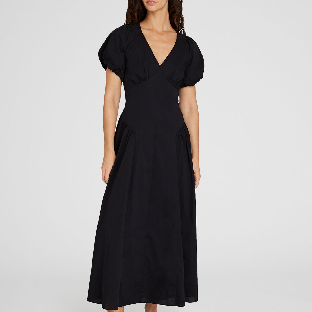 Women's Black Puff Sleeve Maxi Dress CLUB MONACO US