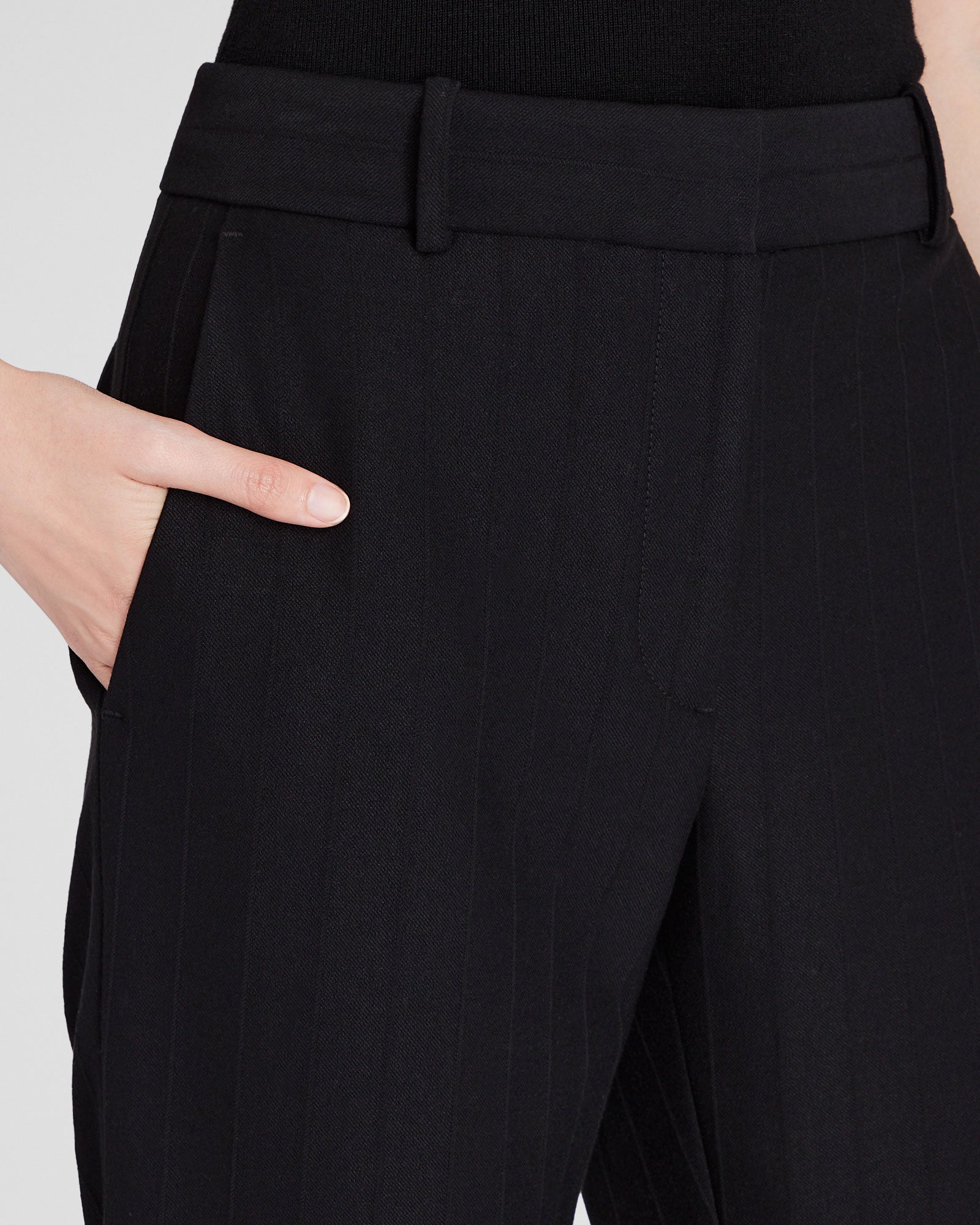 CLUB MONACO - Pantalon slim à rayures jacquard - Noir