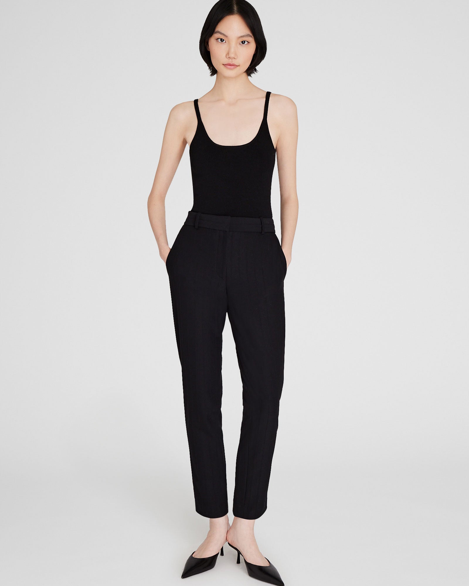CLUB MONACO - Pantalon slim à rayures jacquard - Noir