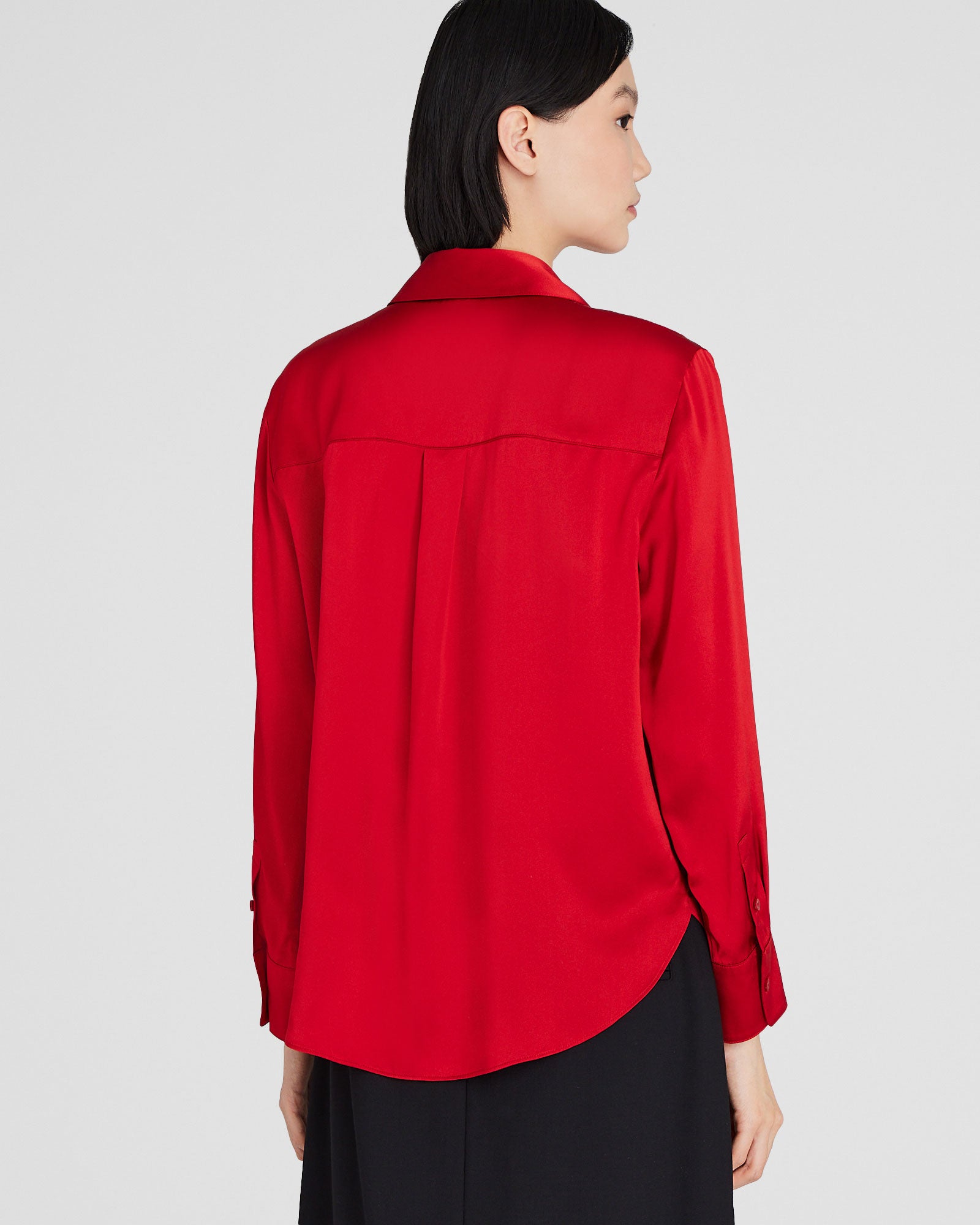 CLUB MONACO - Silk Charmeuse Button-Down Shirt - Red
