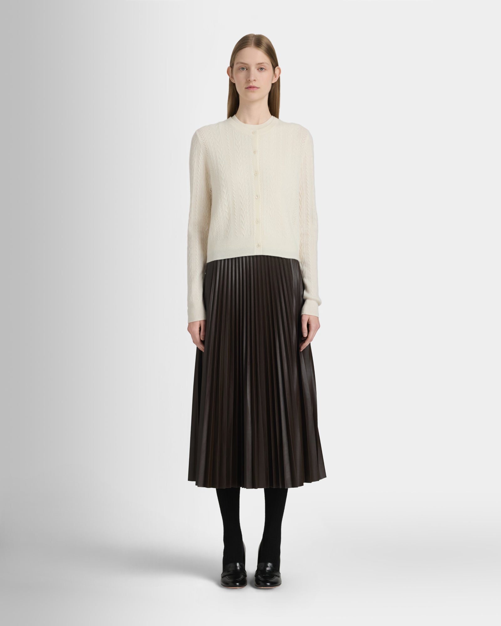 Club Monaco Corp, CA - Cashmere Mini Cable Cardigan - Ivory